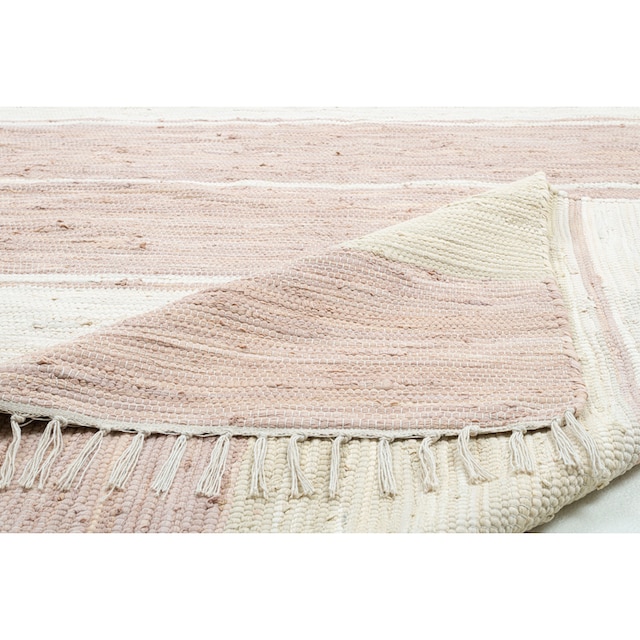 THEKO Teppich »Stripe Cotton«, rechteckig, Flachgewebe, gestreift, reine  Baumwolle, handgewebt, mit Fransen auf Raten kaufen