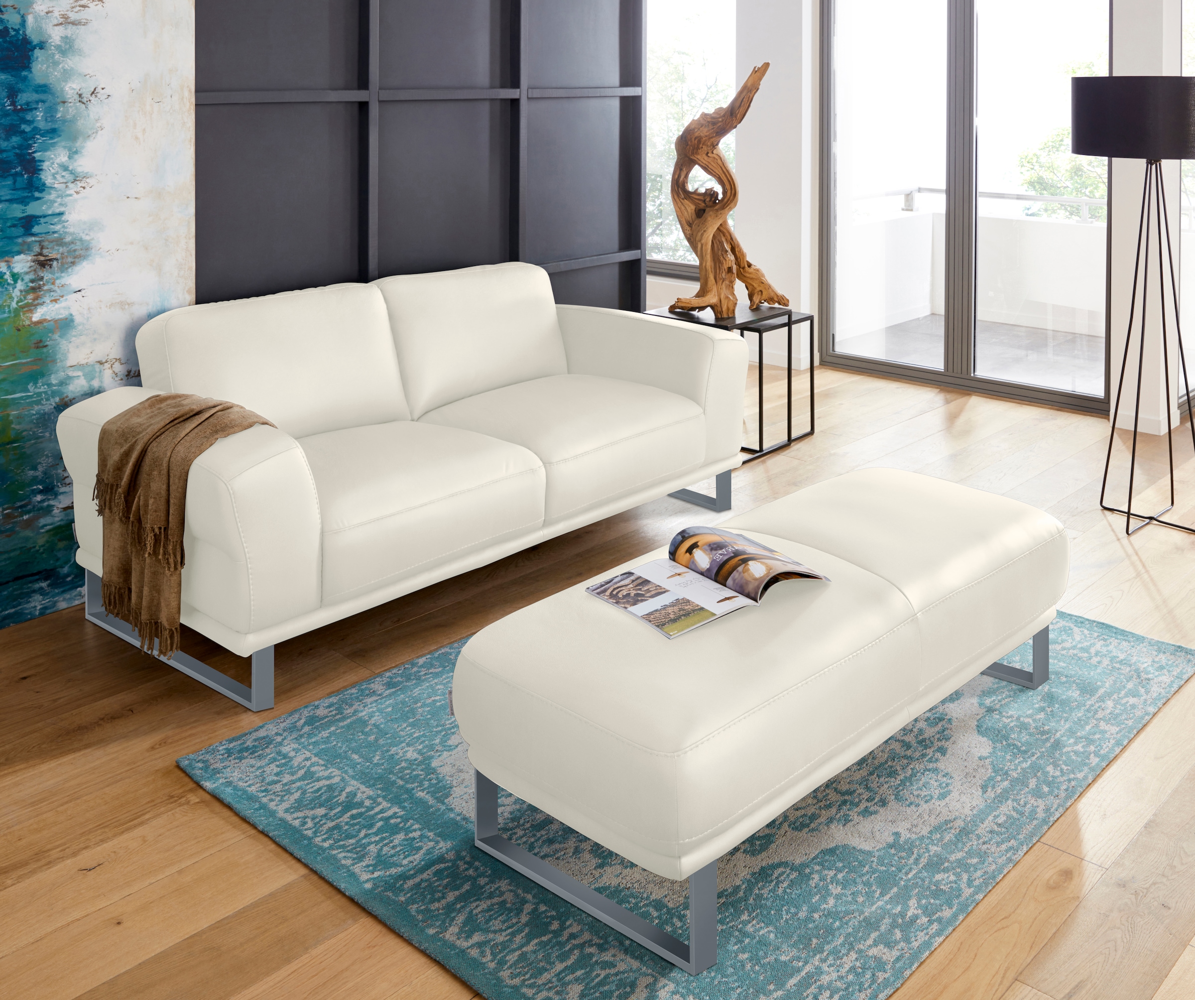 W.SCHILLIG 2-Sitzer »montanaa«, mit Metallkufen in Silber matt, Breite 192 cm