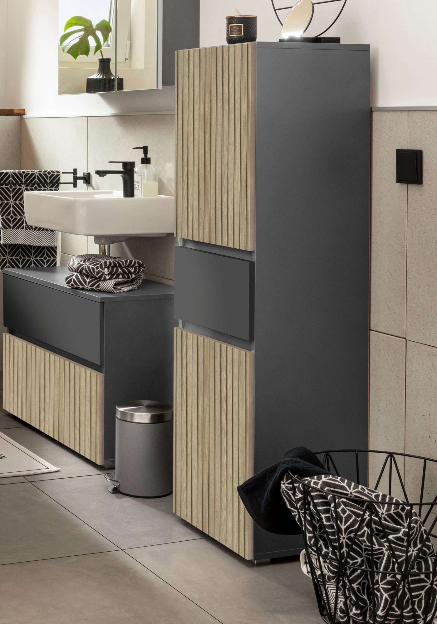 Home affaire Midischrank "Wisla" Höhe 130 cm, mit Türen & Schubkasten günstig online kaufen