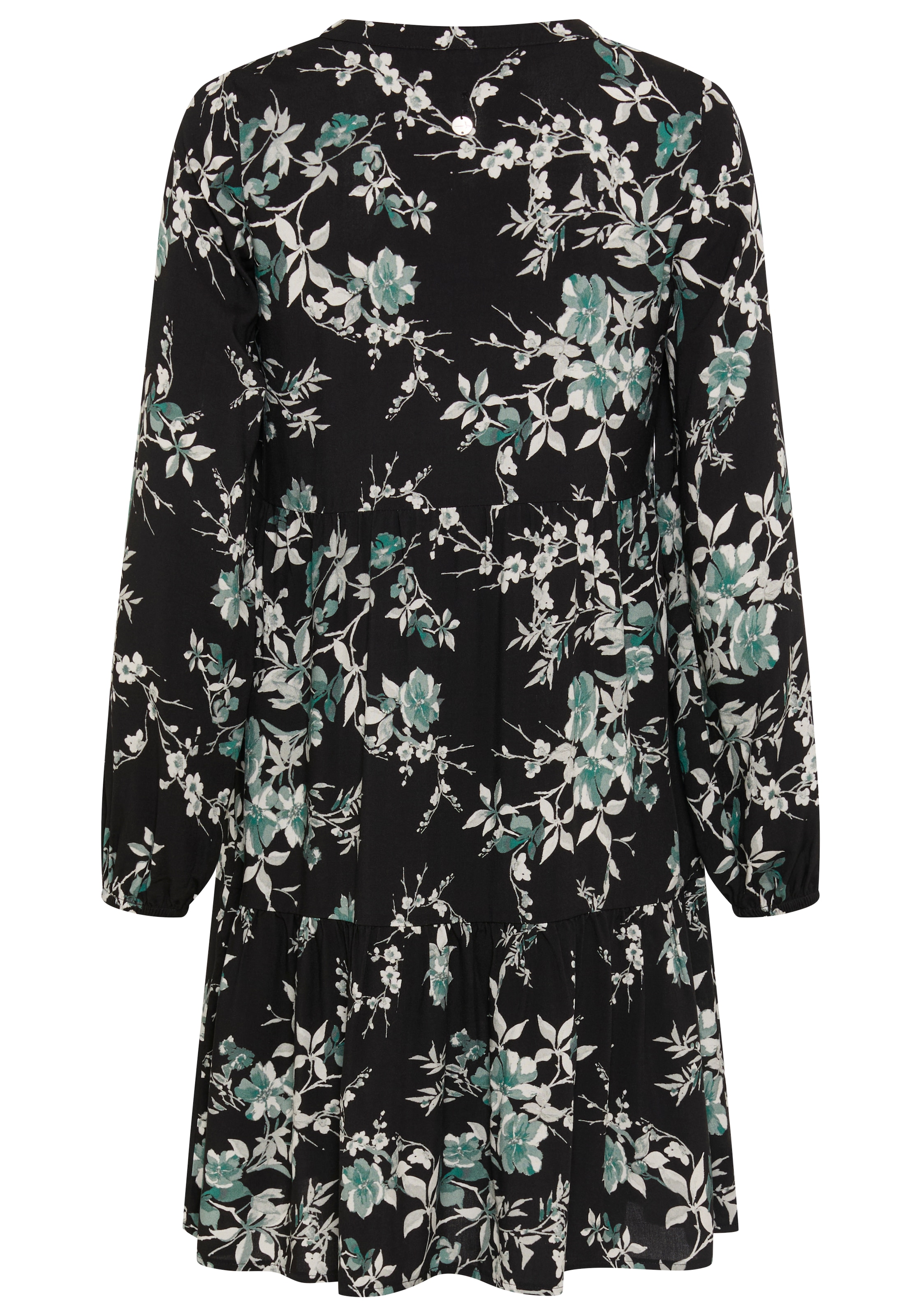 Tamaris A-Linien-Kleid »mit Blumen-Design und Rüschen« aus Viskose