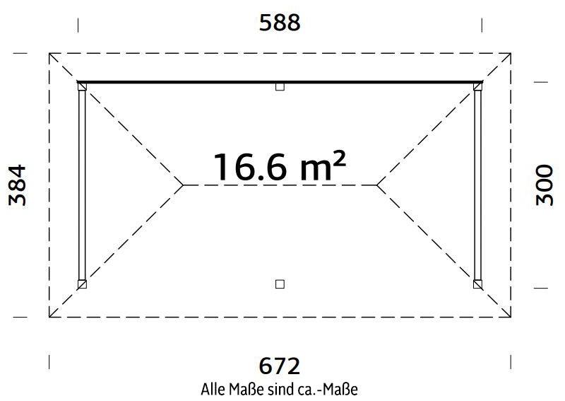 Palmako Holzpavillon »Bianca 16,6 m² Set 2«, BxTxH: 588x300x323 cm