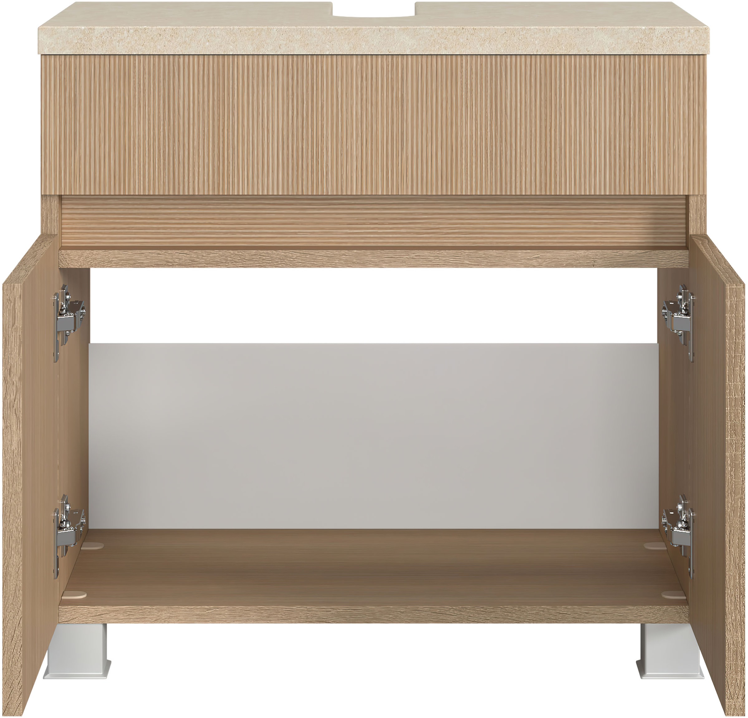 welltime Badmöbel-Set »60 cm breit, Badmöbel mit LED-Beleuchtung«, Held Möbel, 2tlg. Unterbecken-Set, Eixo