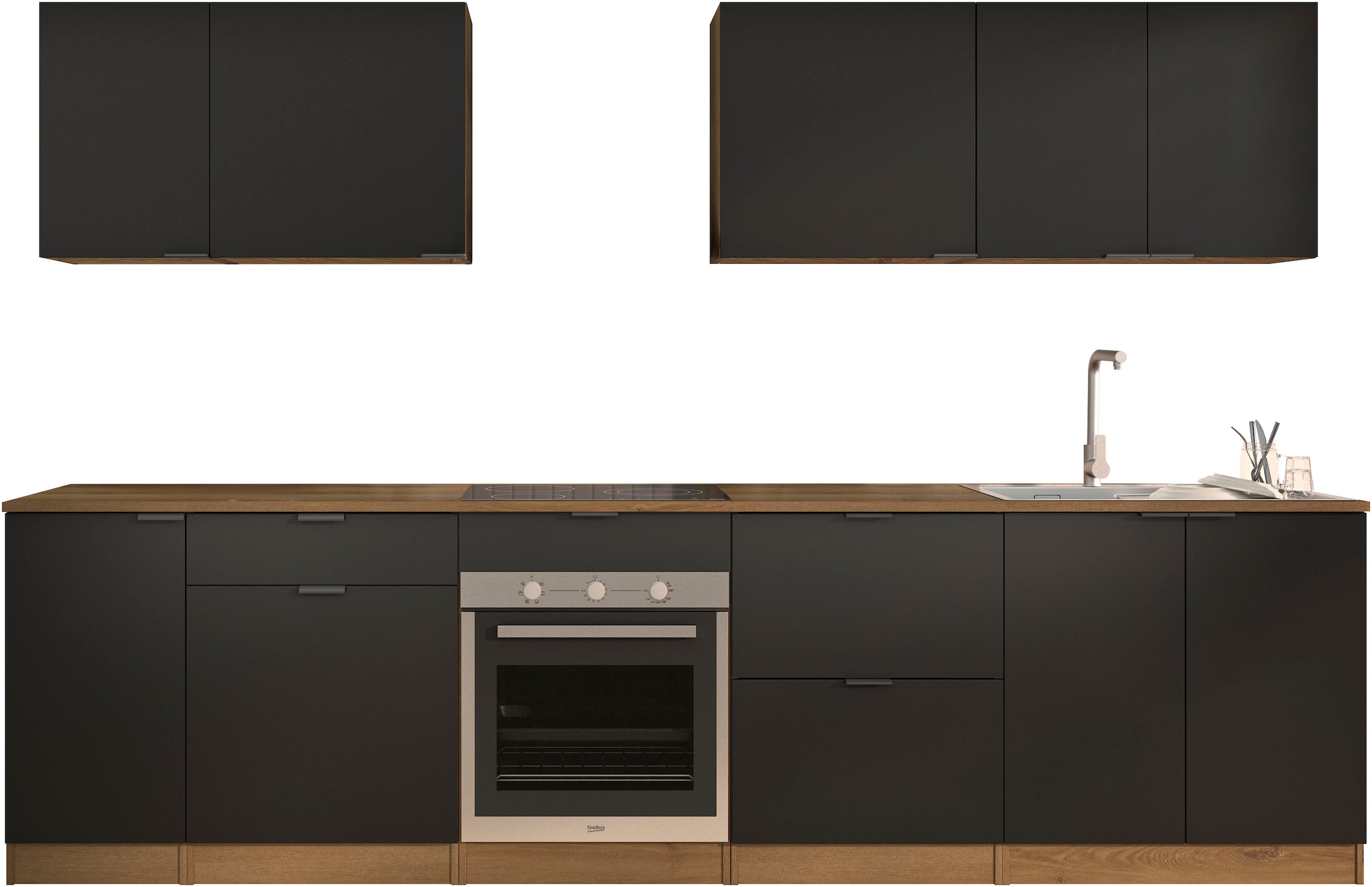 Gami Küchenzeile »300 cm breit EDEN ohne E-Geräte« melaminbeschichtet, pfle günstig online kaufen