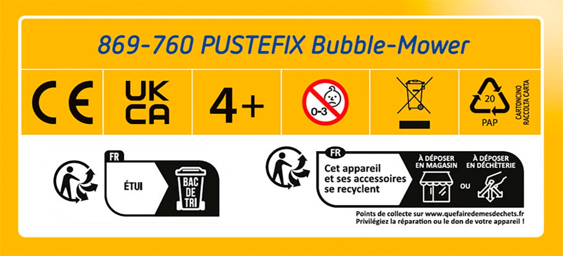 PUSTEFIX Seifenblasen Kanone »Bubble-Mower Rasenmäher«