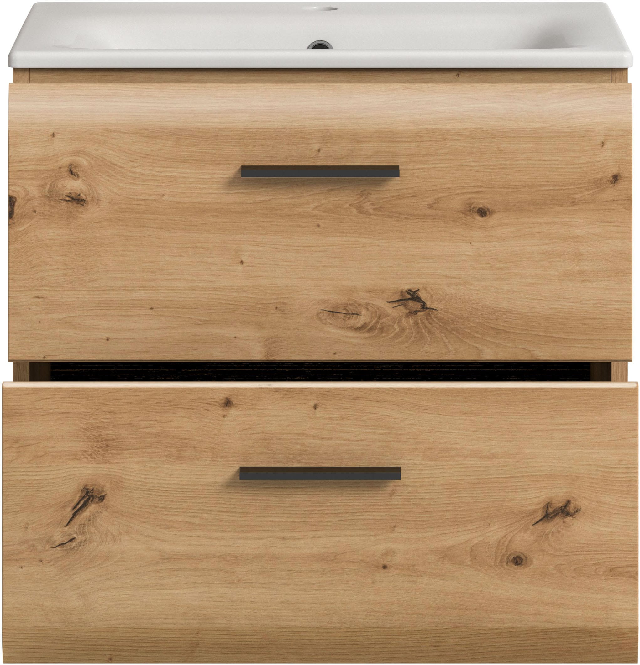 INOSIGN Waschbeckenunterschrank, (2 St.), Florenz, Waschtisch inkl. Waschbecken, Artisan Oak NB, Schubladen