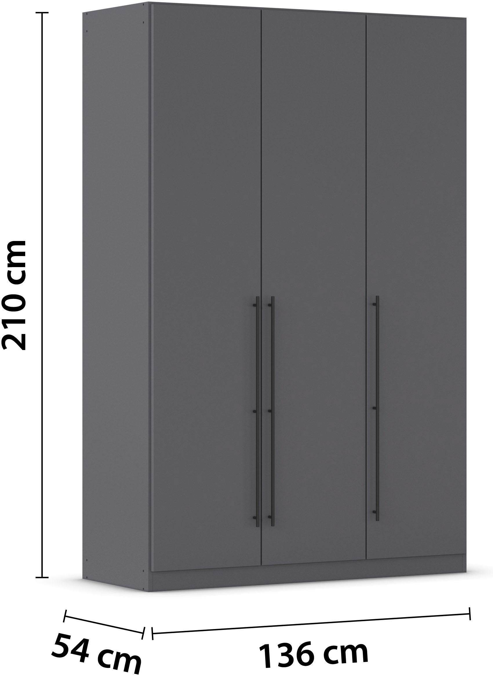 rauch Kleiderschrank »Drehtürenschrank Schrank Garderobe Wäscheschrank Schlafzimmer AVOLA«, (in 3 verschiedenen Ausstattungen BASIC/CLASSIC/PREMIUM), mit hochwertigen Stangengriffen in Schwarz aus Metall MADE IN GERMANY