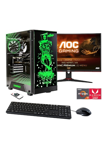 PC-Komplettsystem »Multimedia Rockstar SET02372«, inklusive 27" Curved Monitor AOC...