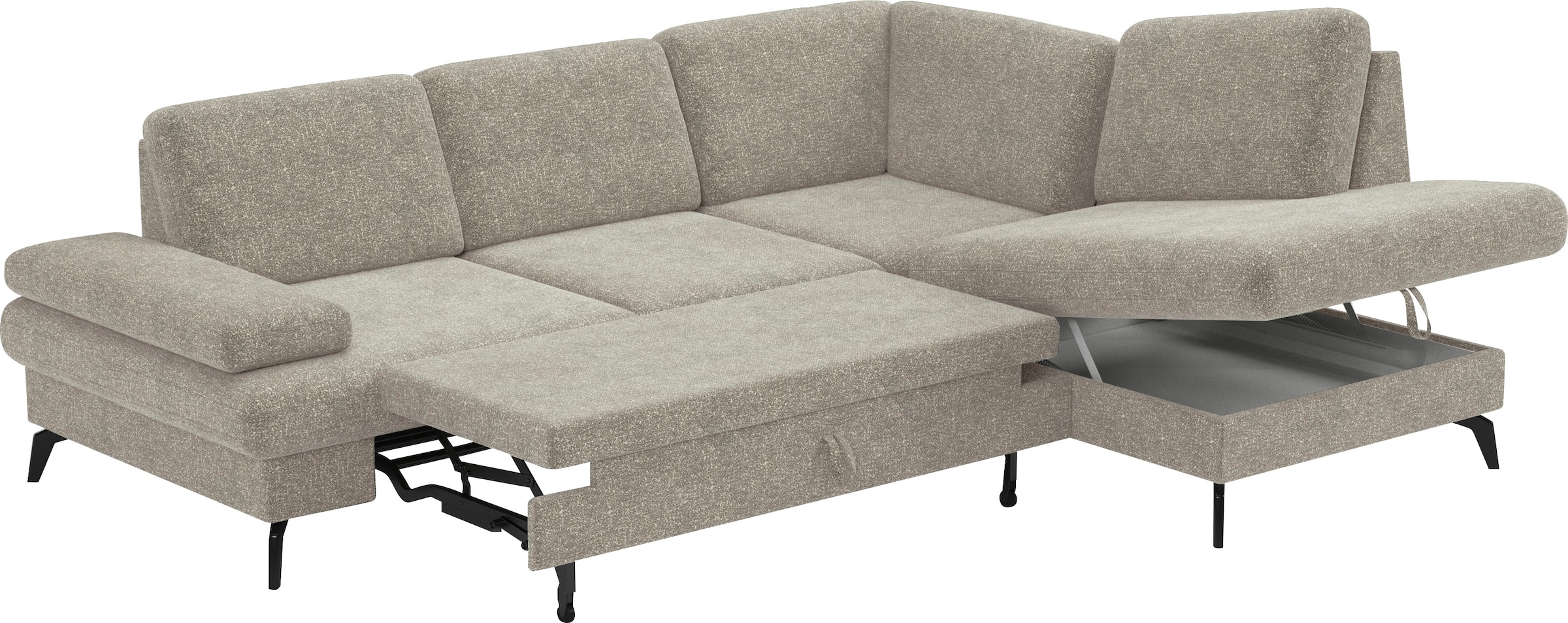 sit&more Ecksofa »Morris L-Form, inkl. Sitztiefenverstellung«, wahlweise mit Armteilverstellung, Bettfunktion & Bettkasten