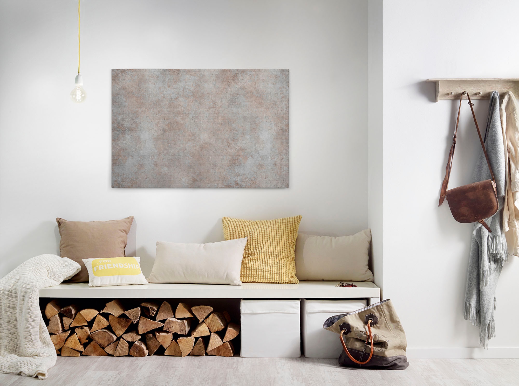 Bricoflor Betonbild Industrial Style Graues Wandbild In Beton Optik Auf Can günstig online kaufen