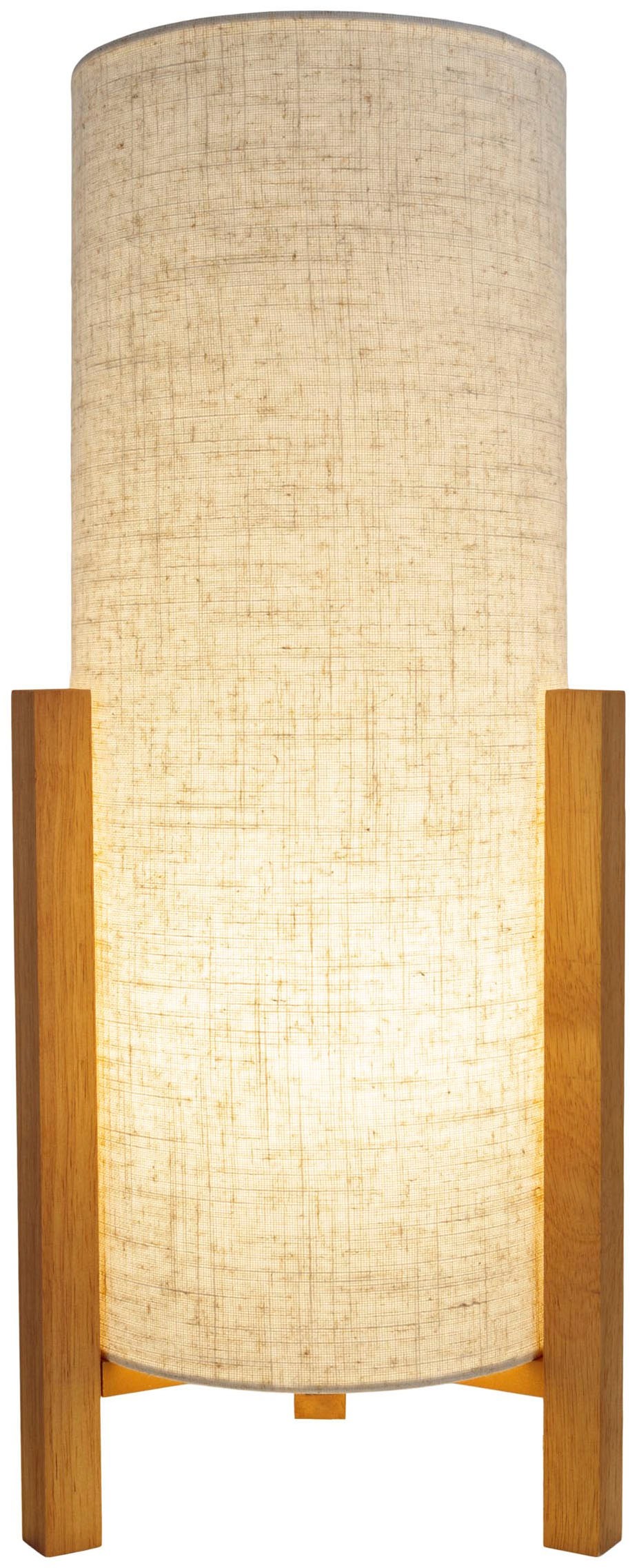 näve Tischleuchte »Matida«, 1 flammig, Leuchtmittel E27 | ohne Leuchtmittel, 1xE27 exkl., Holzgestell, Textilschirm natur, H: ca. 110cm, D: ca.20cm