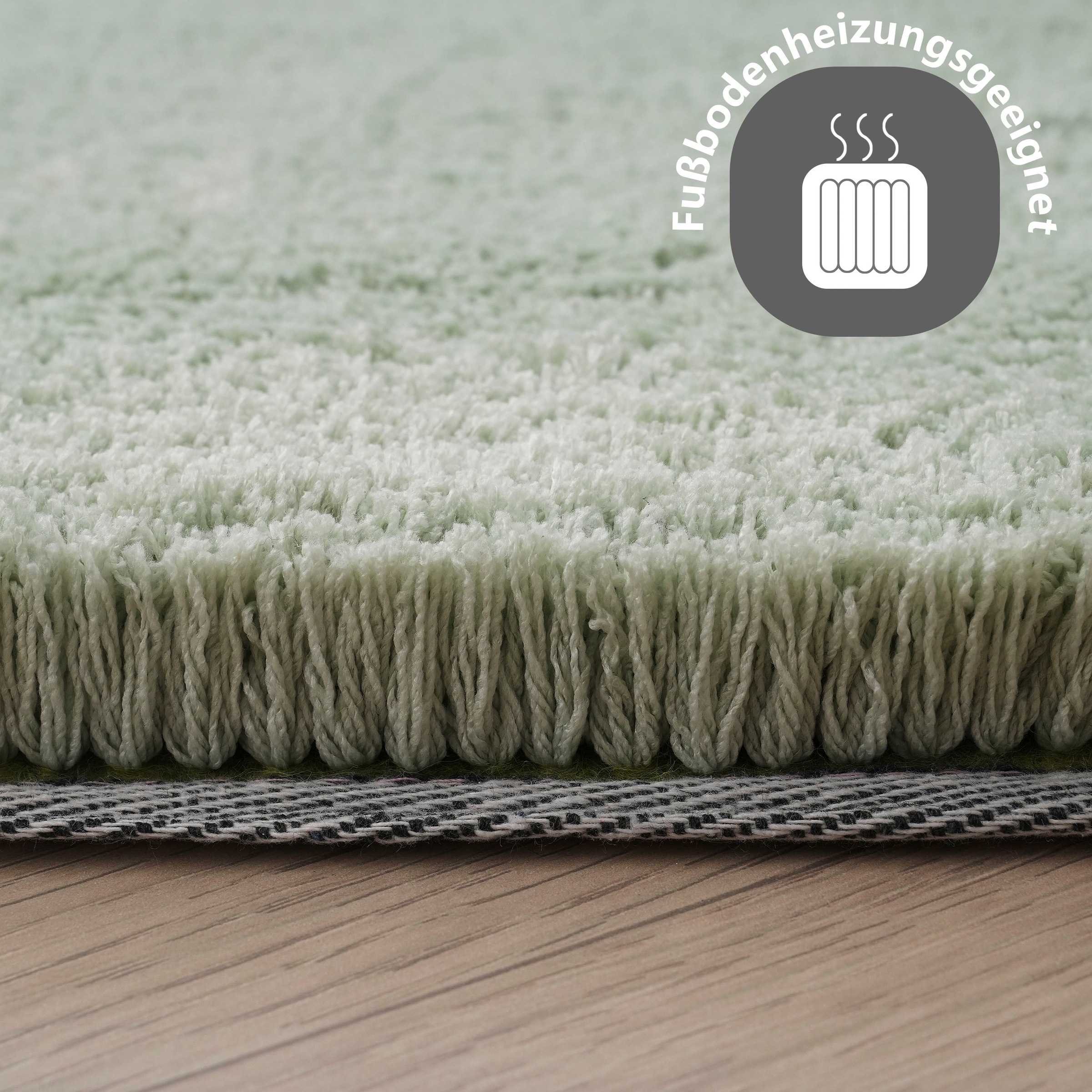 my home Hochflor-Bettumrandung »Microfaser Teppich Magong, besonders weich, sehr feiner Flor«, (3 tlg.), uni, einfarbiger Bettvorleger, Läufer-Set, Schlafzimmer, Kinderzimmer