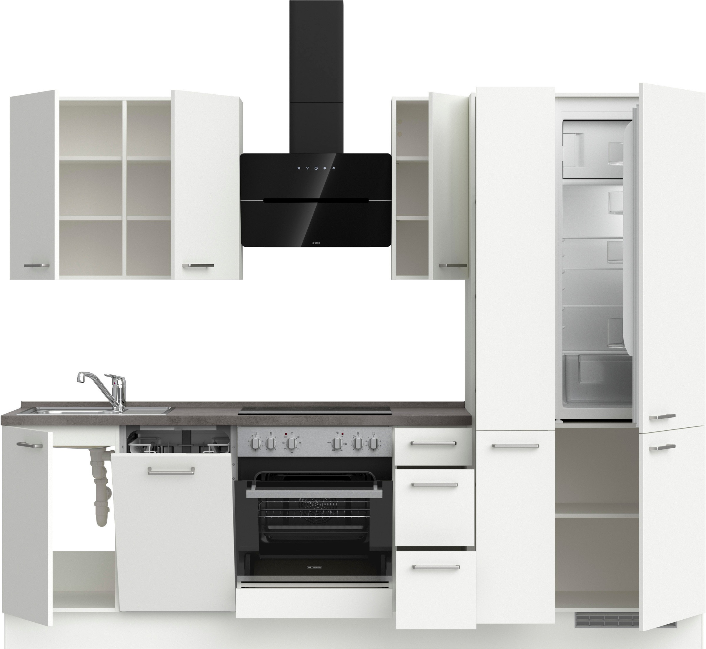 nobilia® Küchenzeile »"Touch II"«, vormontiert, Ausrichtung wählbar, Breite 270 cm, wahlw. mit E-Geräten