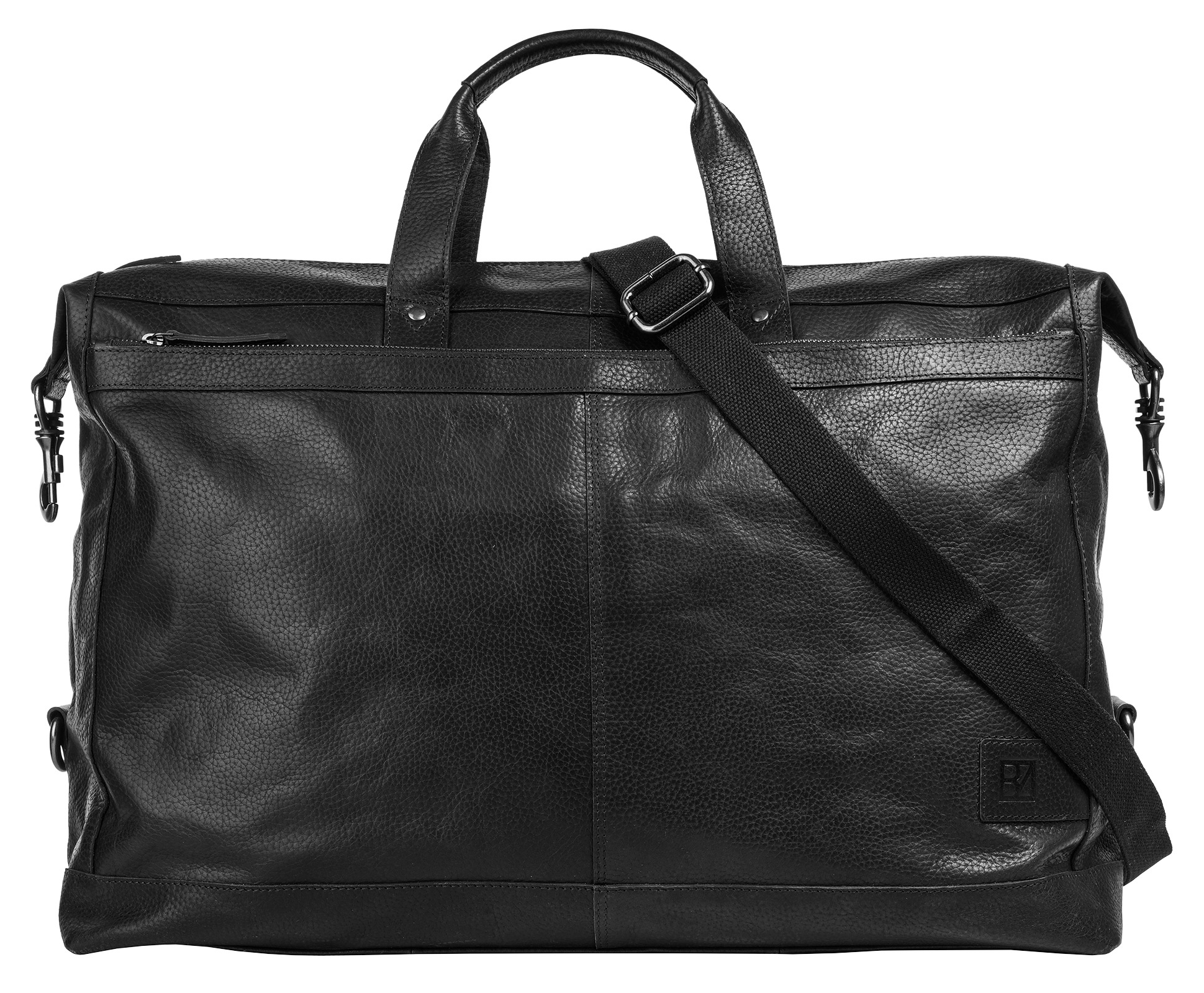 Reisetasche, echt Leder, Gr. B/H/T: 50 cm x 36 cm x 15 cm onesize, schwarz