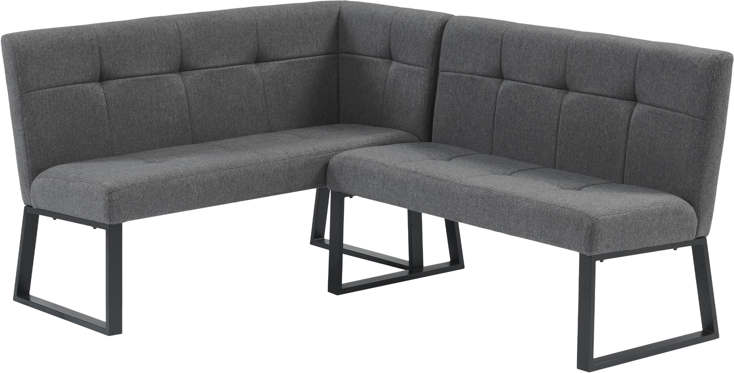 OTTO home Eckbank »Geranie, Sitz -und Rücken gepolstert, Knopfheftung« zwei Bezugsstoffe, zwei Stofffarben, pulverbeschichtetes Metallgestell