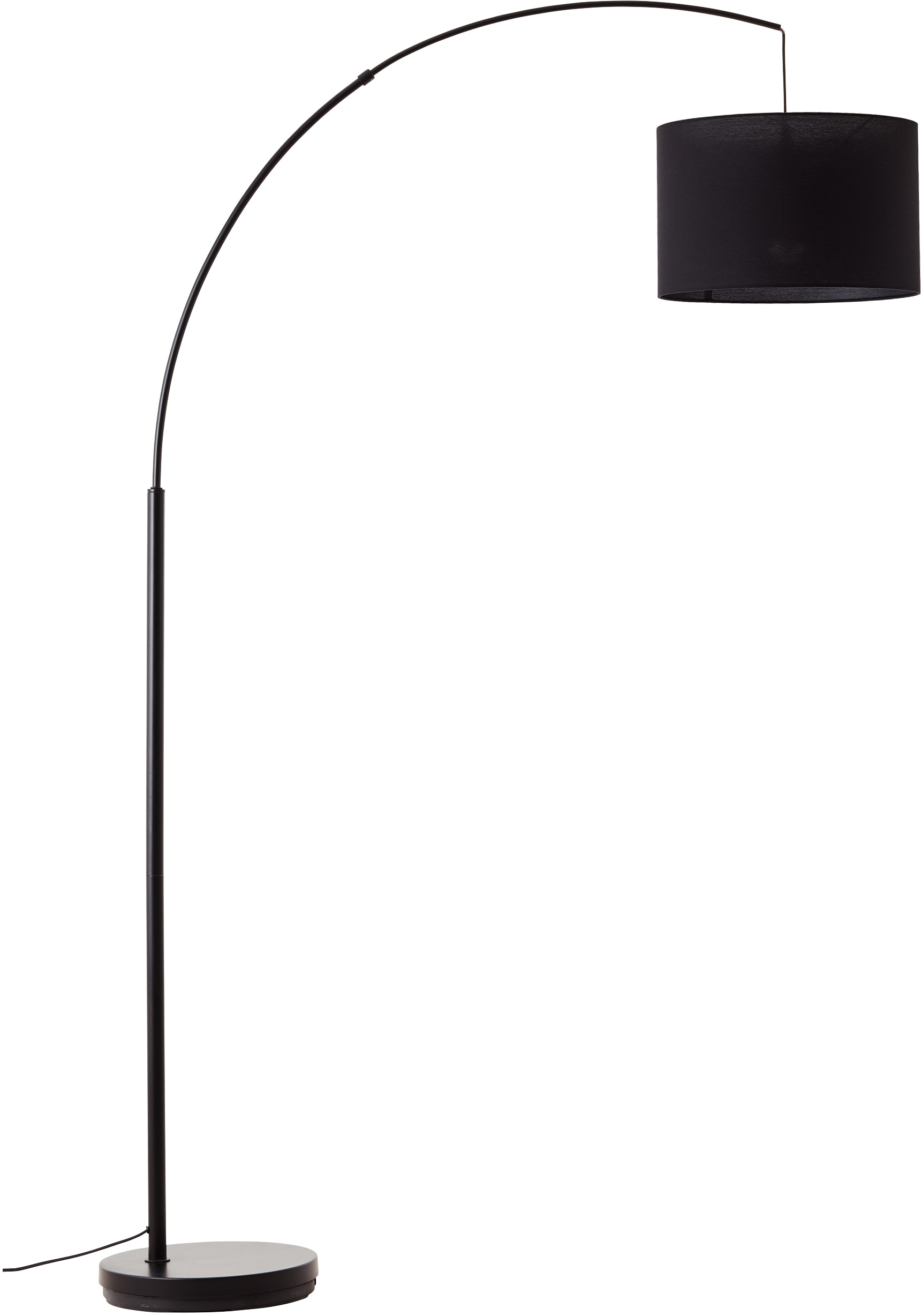 Places of Style Stehlampe »Elijah«, 1 flammig, Leuchtmittel E27 | ohne Leuchtmittel, Bogenlampe Textilschirm Stoff Ø 36cm