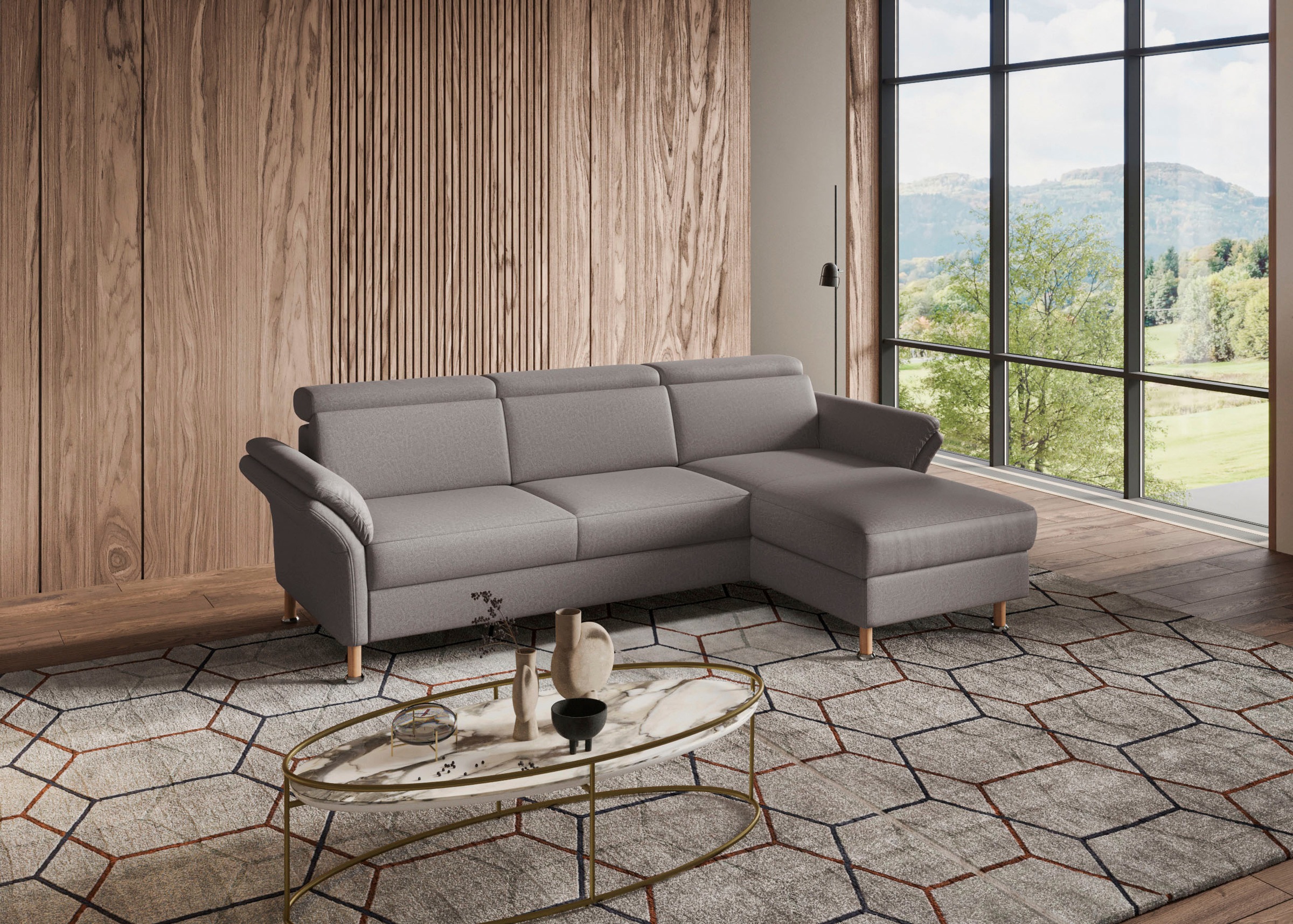 Home affaire Ecksofa »Calypso L-Form«, mit motorischen Funktionen im Sofa und Recamiere