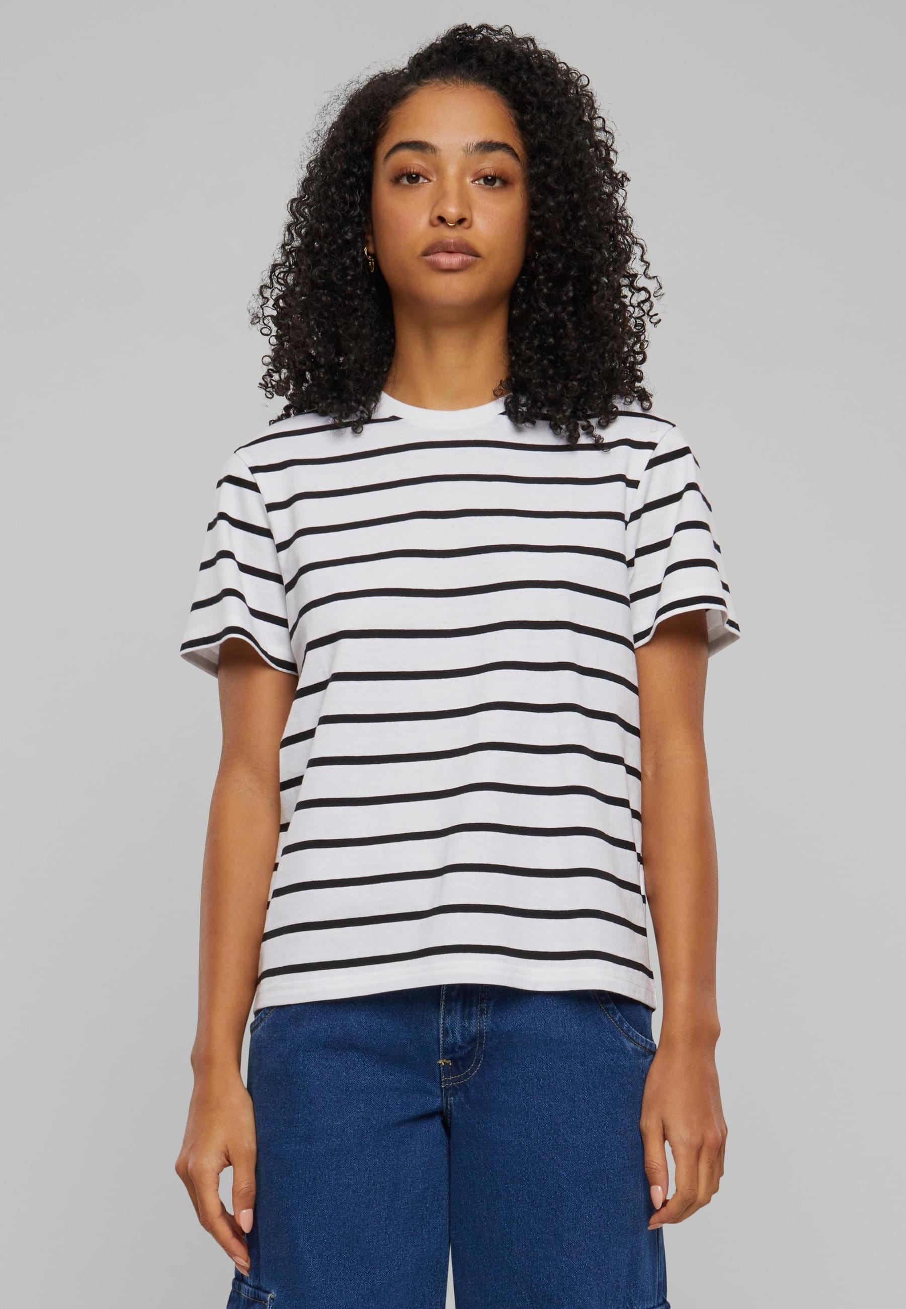 URBAN CLASSICS T-Shirt »Urban Classics Damen Ladies Striped Boxy Tee« 1 Stk.