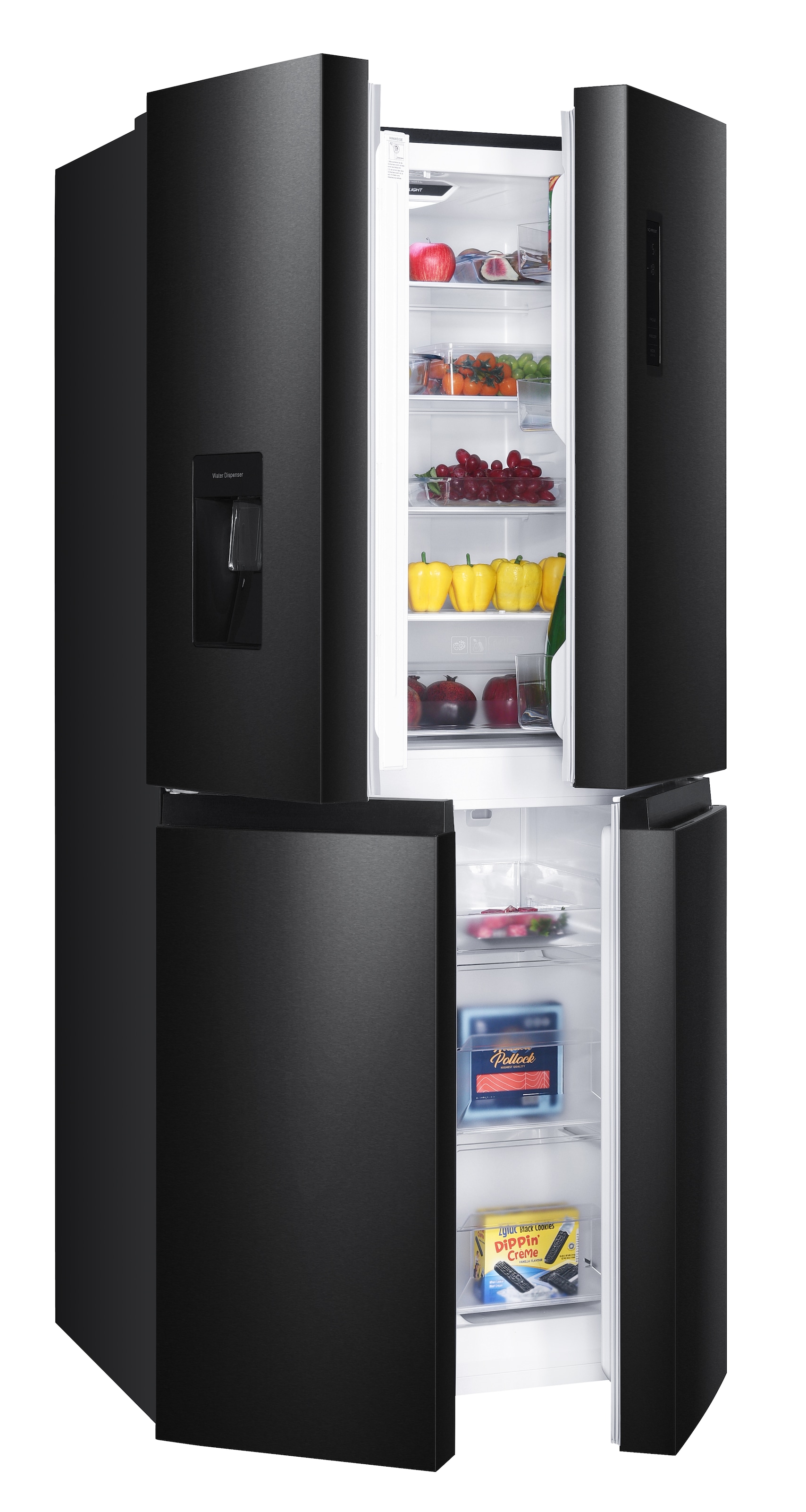 Hanseatic Multi Door »HCDC18080CWDBI«, NoFrost, Wasserspender, Display