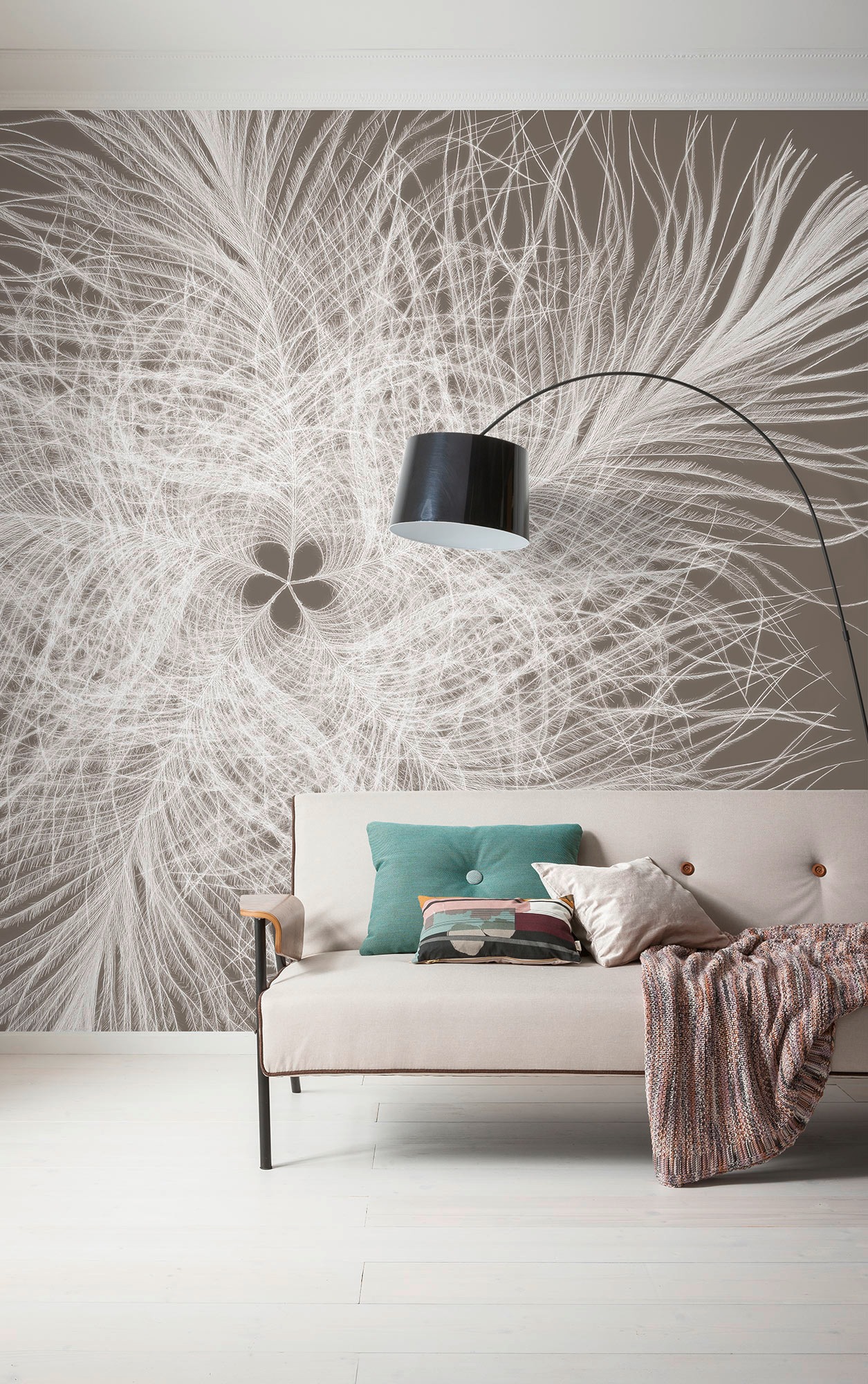 Komar Fototapete »Digitaldruck Vlies - Federstern - Größe 300 x 250 cm«, bedruckt, Wohnzimmer, Schlafzimmer