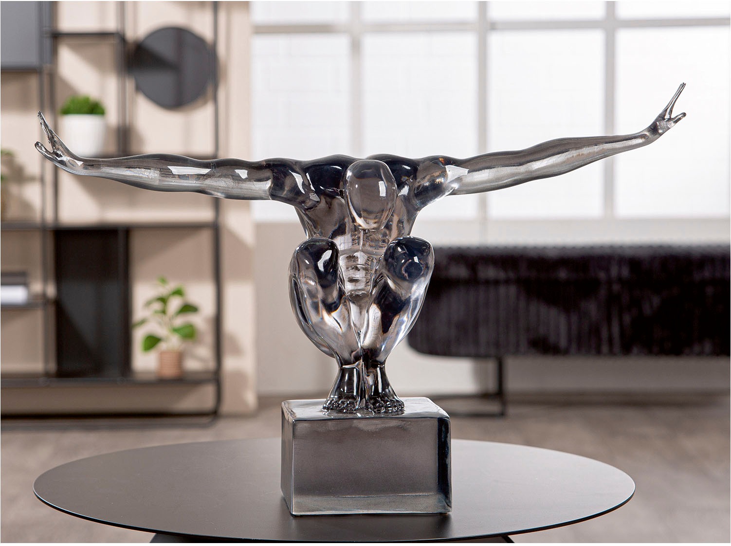 GILDE Dekofigur »Skulptur Cliffhanger Gris grau H. 33,5 cm«