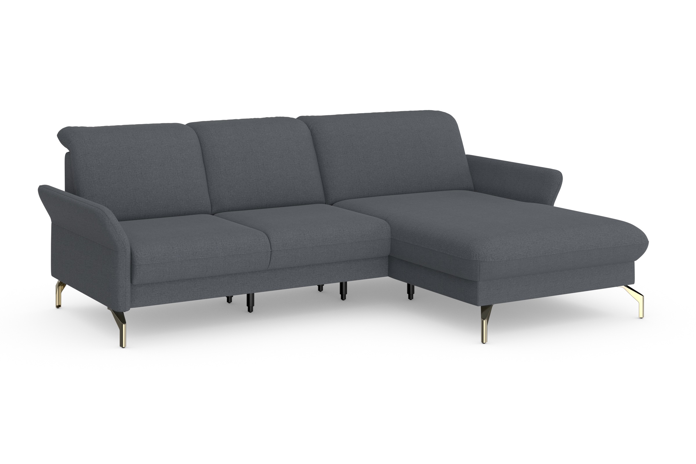 sit&more Ecksofa »Fashion L-Form«, wahlweise mit Kopfteilverstellung, Vorziehsitz, motorisch, Nickelfüße
