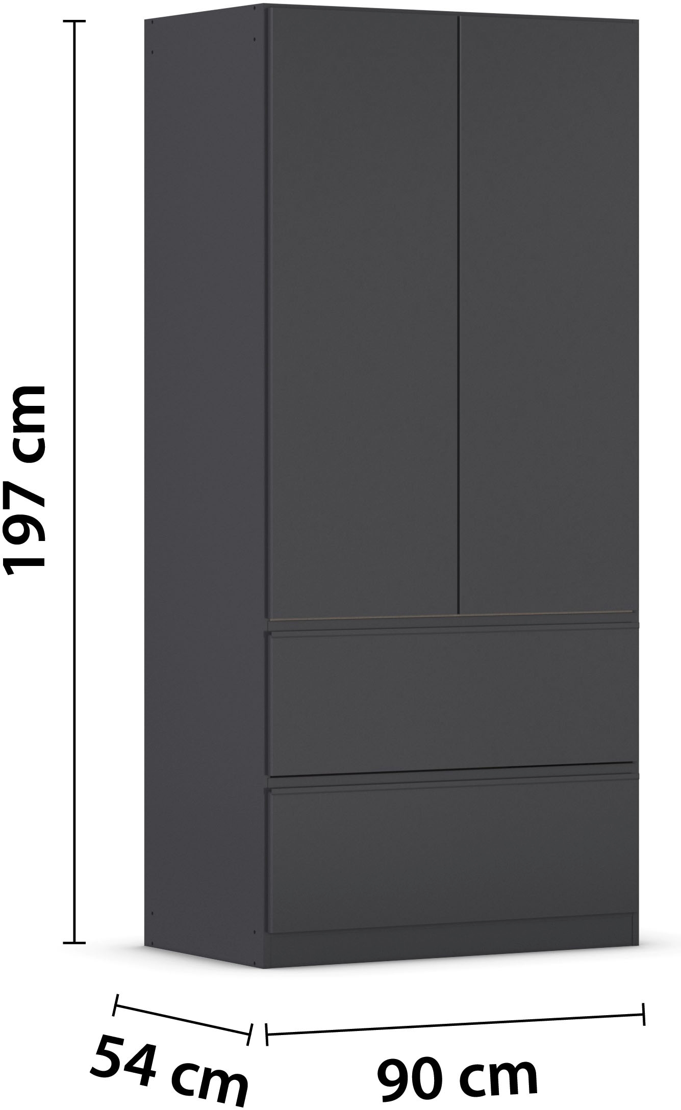 rauch Drehtürenschrank »Kleiderschrank Schrank Garderobe Wäscheschrank COSTA in 3 Breiten«, viel Platz, grifflose Front und Push-to-Open Funktion MADE IN GERMANY