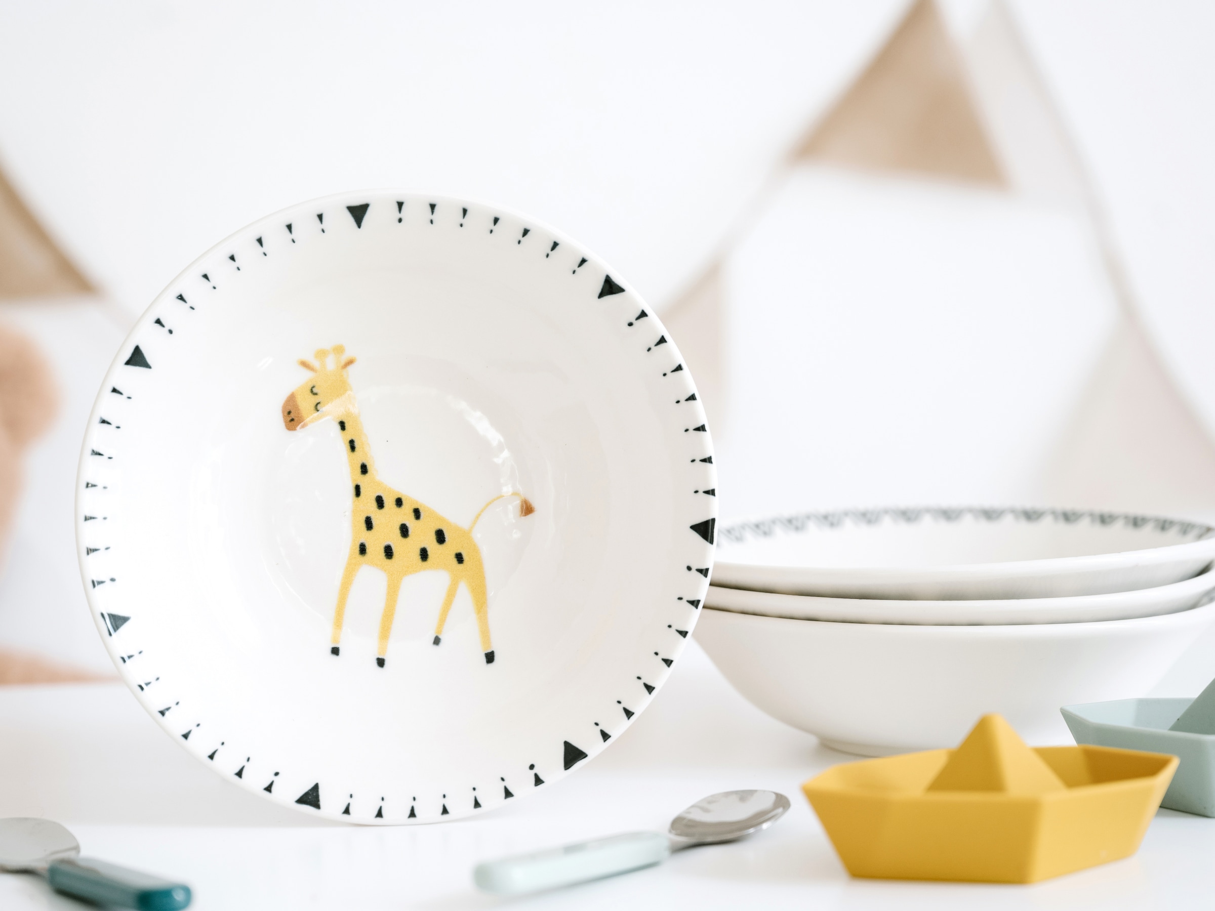 CreaTable Müslischale »Safari, Schale 18,5 cm, 4-tlg.« 4 aus Steinzeug Unregelmäßig gefärbter Rand, Unikat