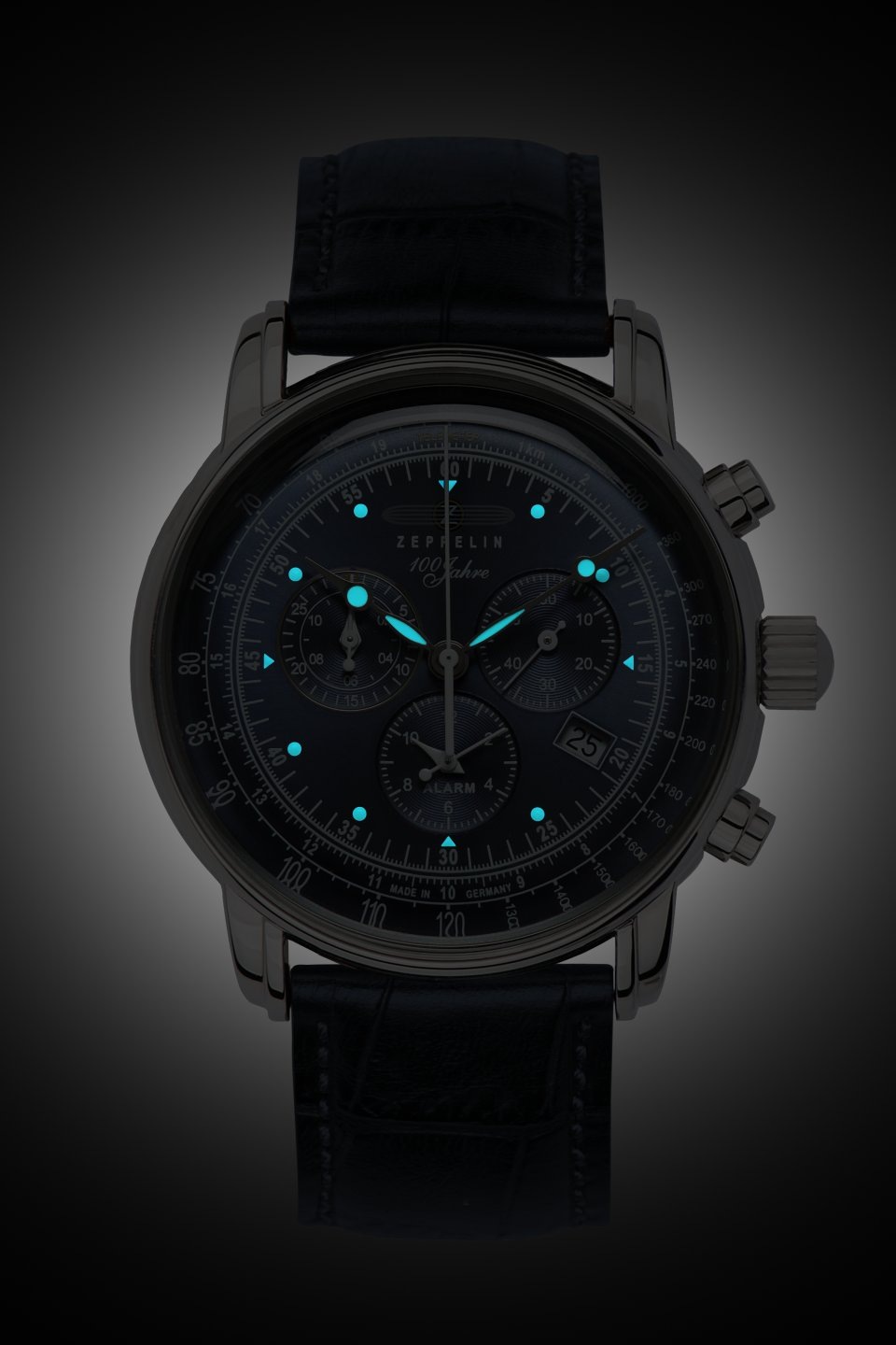 ZEPPELIN Chronograph »100 Jahre«, Quarzuhr, Armbanduhr, Herrenuhr, Made in Germany, Lederarmband
