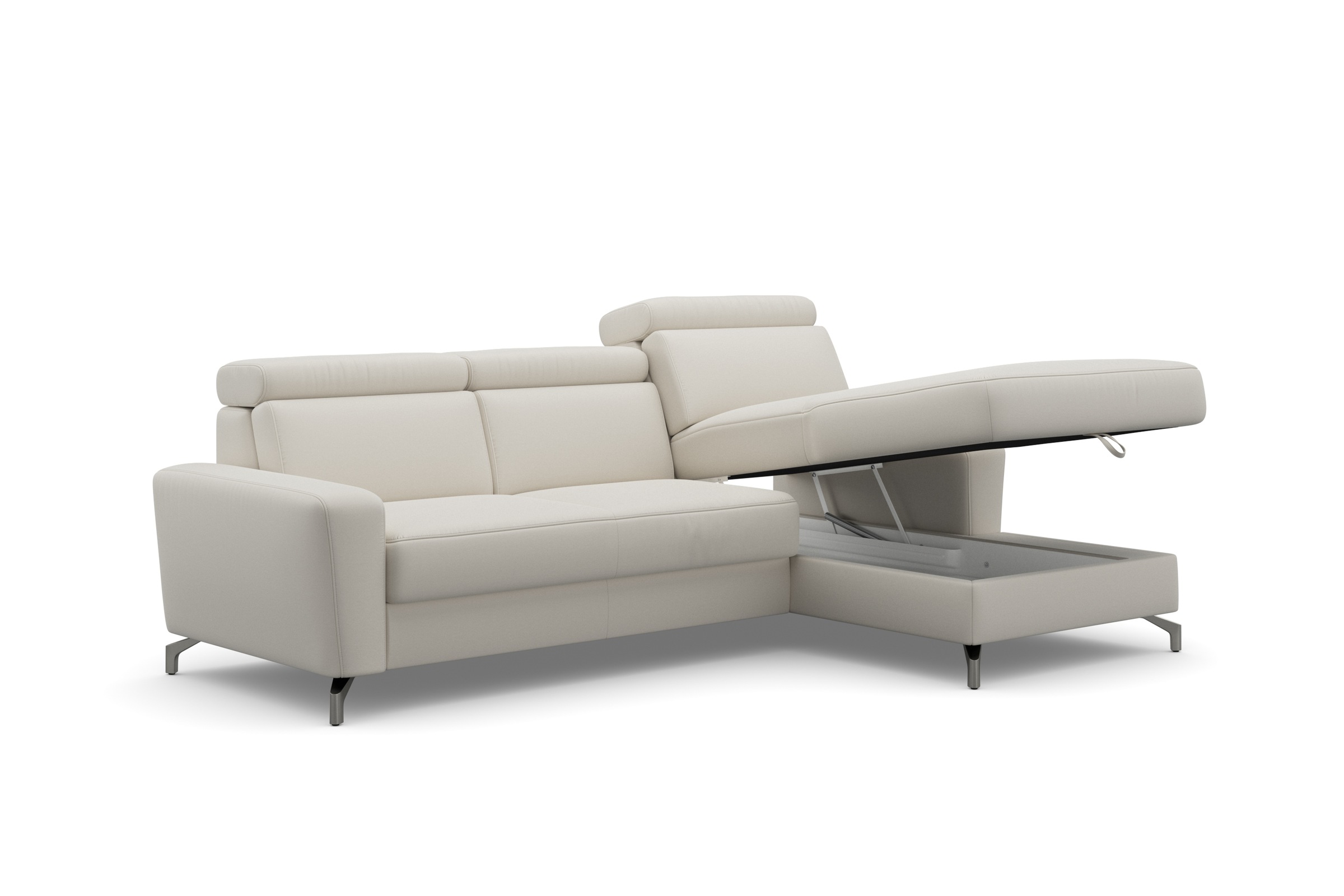 sit&more Ecksofa »Scarlett L-Form«, inklusive Kopfteilverstellung, wahlweise mit Bettfunktion, Bettkasten