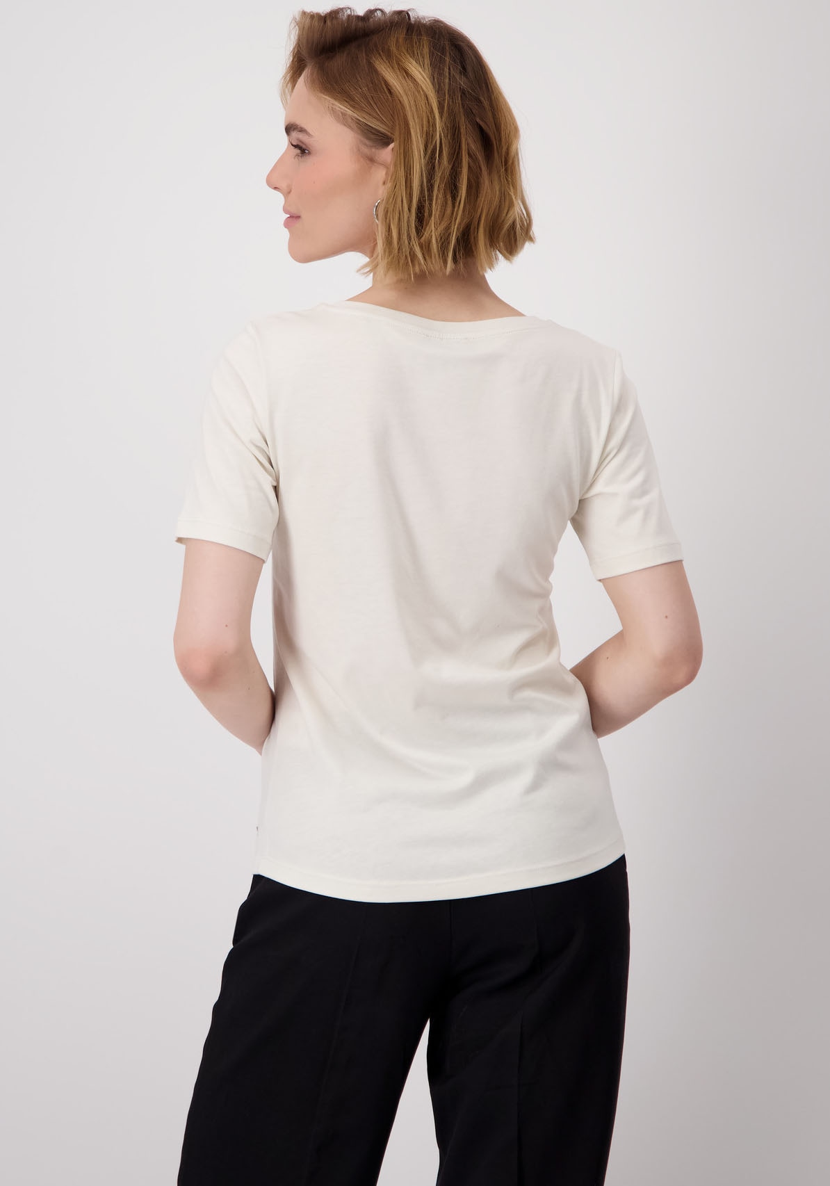 Monari T-Shirt »Shirt Lackdruck«, Mit Rundhalsausschnitt