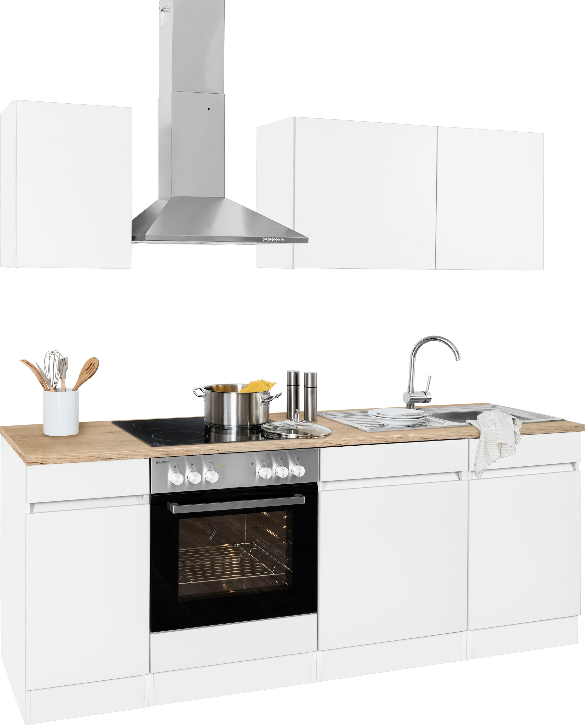 OPTIFIT Küchenzeile »Roth« Breite 210 cm, wahlweise mit E-Geräten, Push-to-Open-Funktion