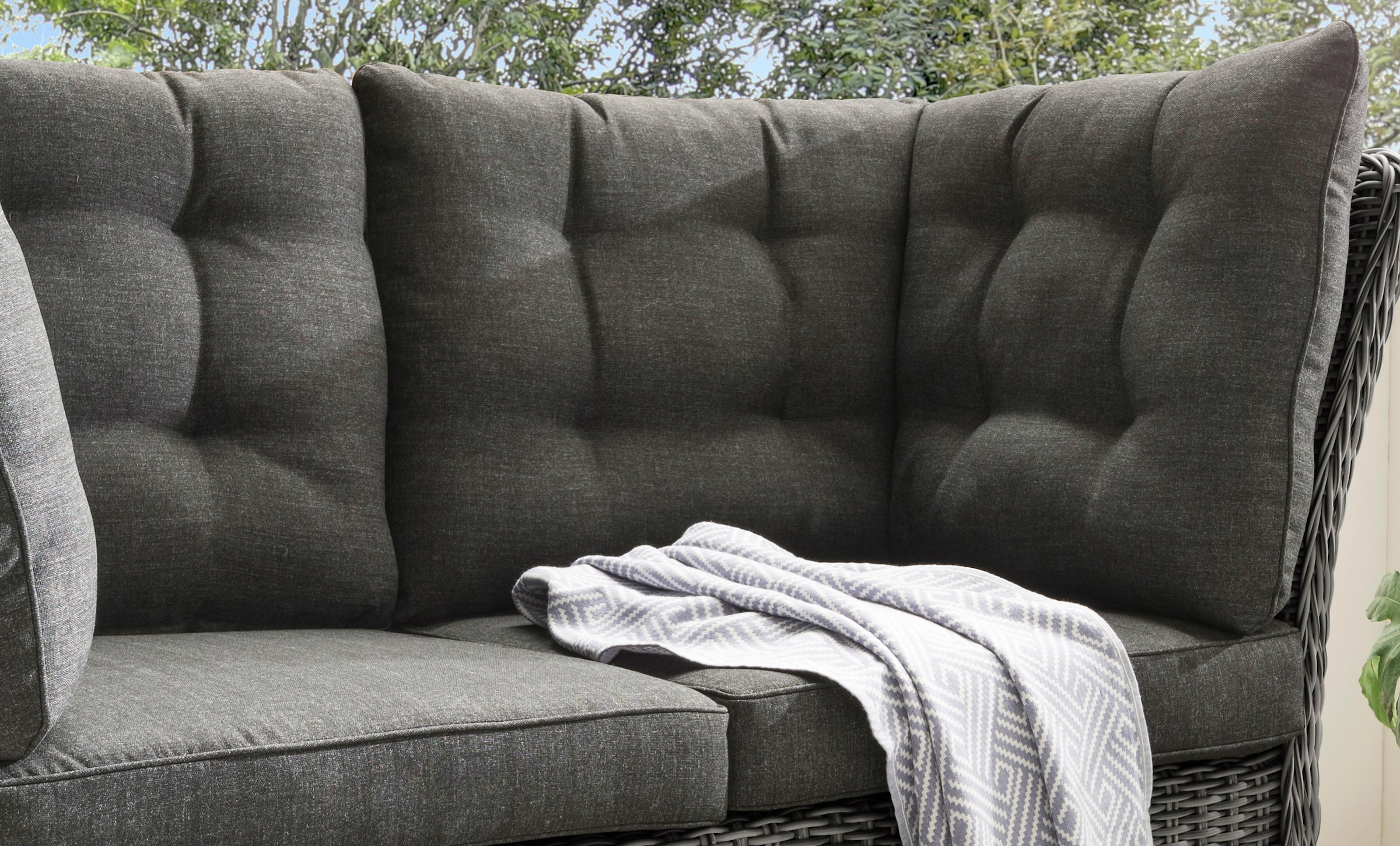 Destiny Gartenlounge-Bank »PALMA«, Aluminium, Polyrattan, 2´er Bank, inkl. Auflagen