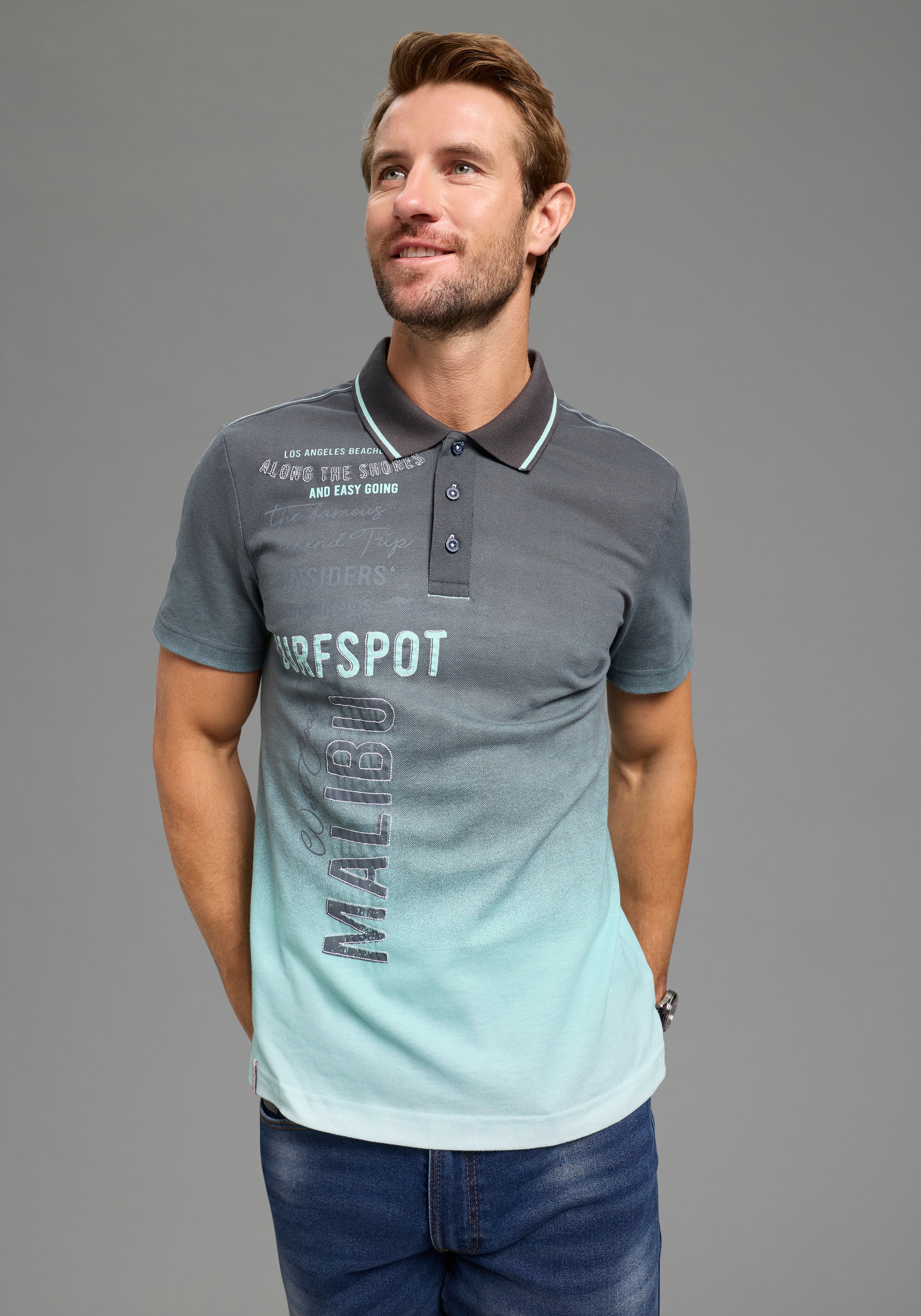 KangaROOS Poloshirt schmale Passform, Halbarm, Casual Stil