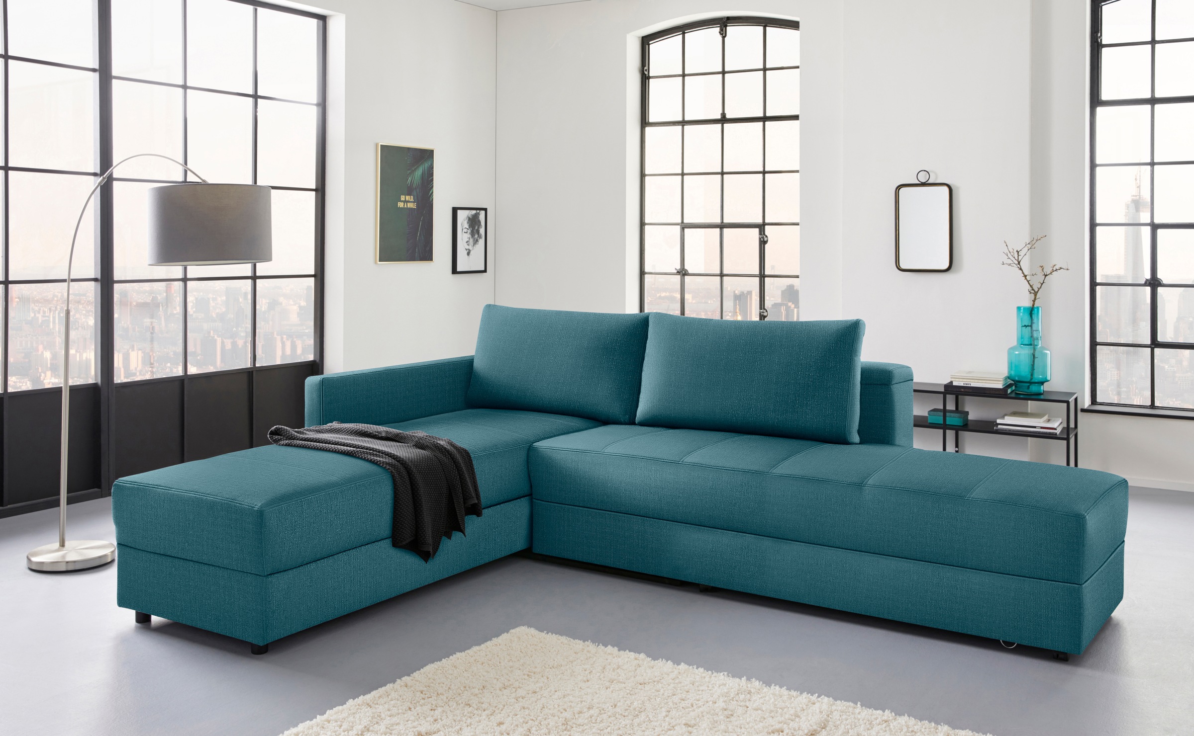 LOOKS by Wolfgang Joop Ecksofa »LooksIII L-Form«, durch Drehfunktion zum Bett wandelbar, inklusive Staufach