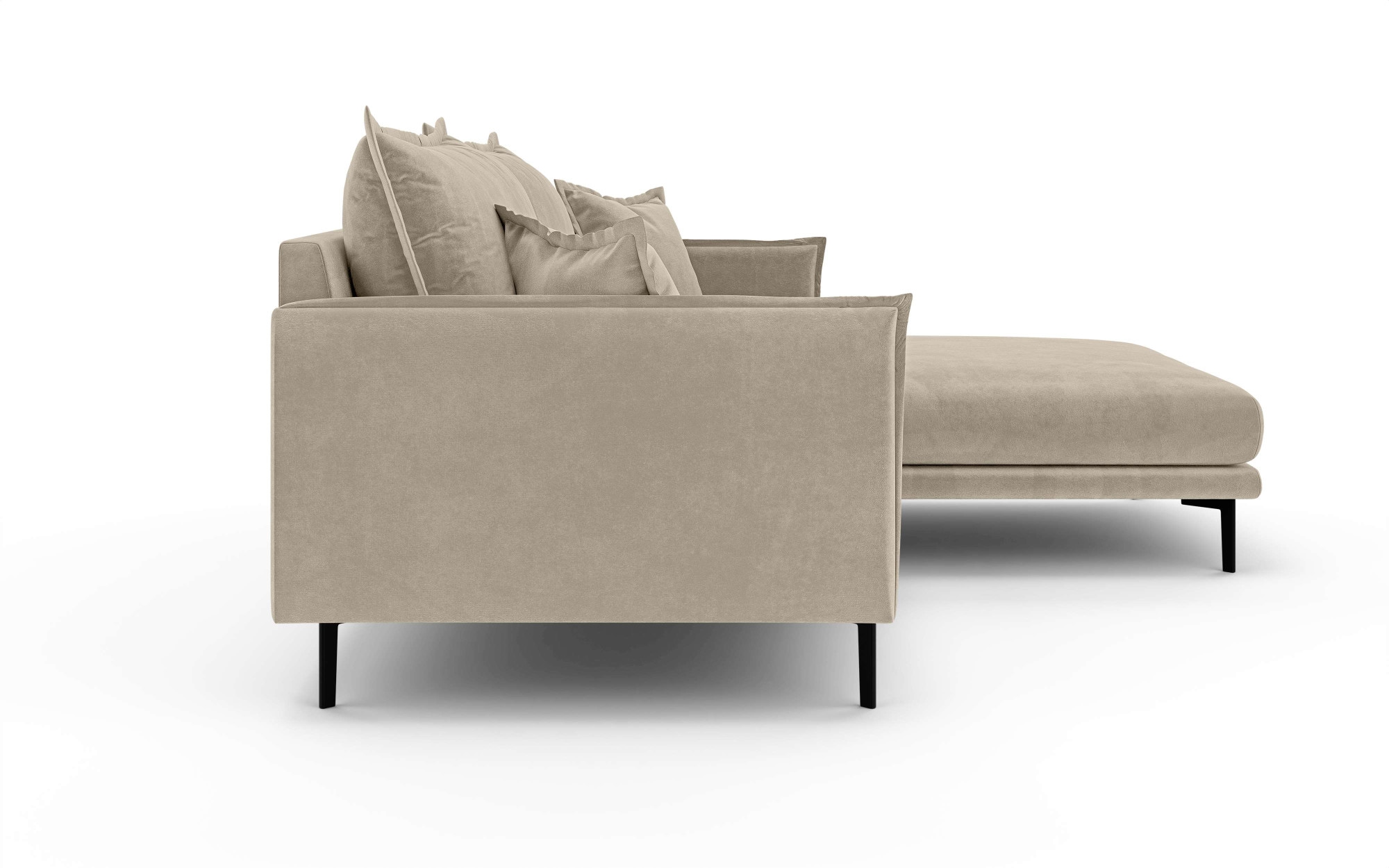 INOSIGN Ecksofa »ALEXANDRIA mit Recamiere rechts oder links bestellbar, moderne Bezüge«, L-Form mit Wellenunterfederung, Maße: B/H/T 246/86/190 cm