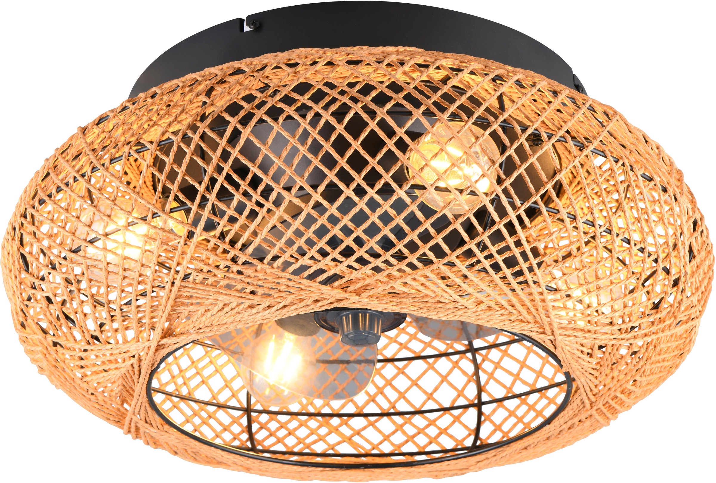 REALITY Leuchten Deckenleuchte »LILLESAND Deckenventilator mit Beleuchtung Fernbedienung Timer 3Stufen«, 4 flammig, Leuchtmittel E27 | Leuchtmittel wechselbar-ohne Leuchtmittel, Deckenventilator exkl. 4xE27 Leuchtmittel, Sommer- & Winterfunktion