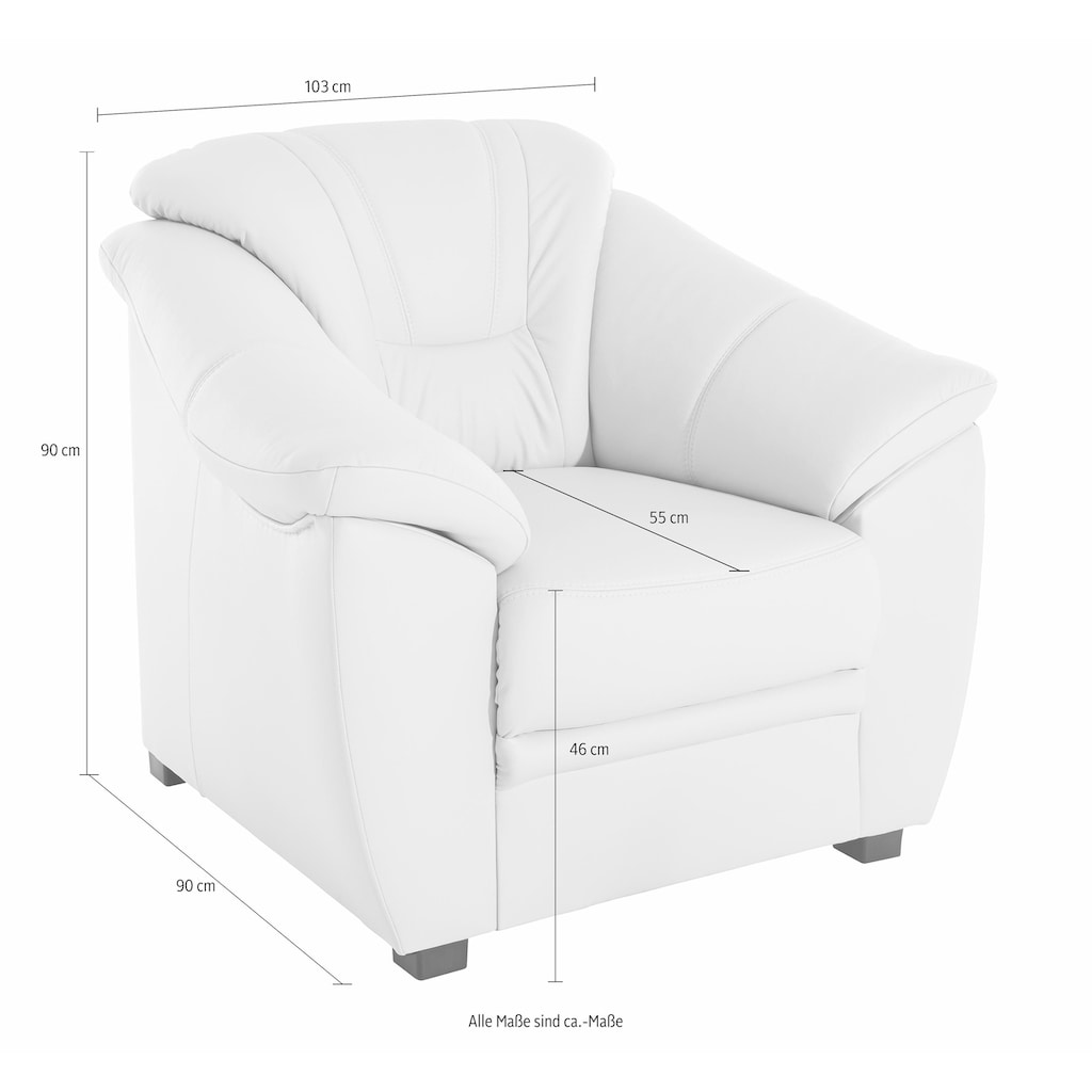sit&more Sessel, NaturLEDER®, inklusive komfortablem Federkern