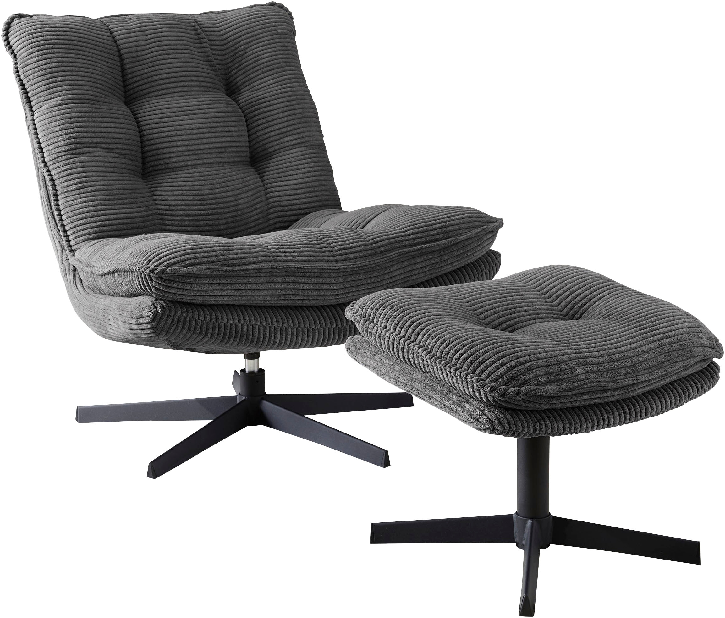 Jockenhöfer Gruppe Relaxsessel »Kasper«, Inklusive Hocker, 360° Drehfunktio günstig online kaufen