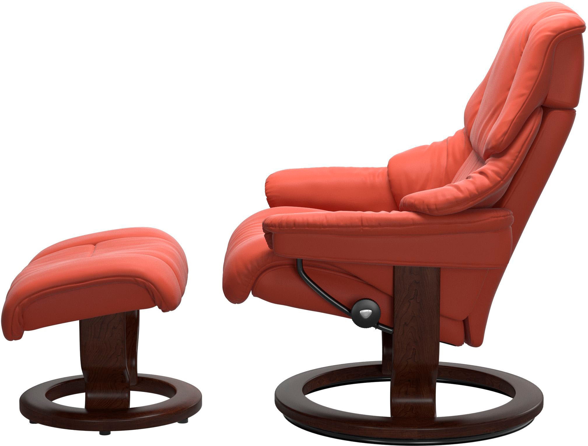 Stressless® Relaxsessel »Reno«, (Set, Relaxsessel mit Hocker), mit Hocker, mit Classic Base, Größe S, M & L, Gestell Braun