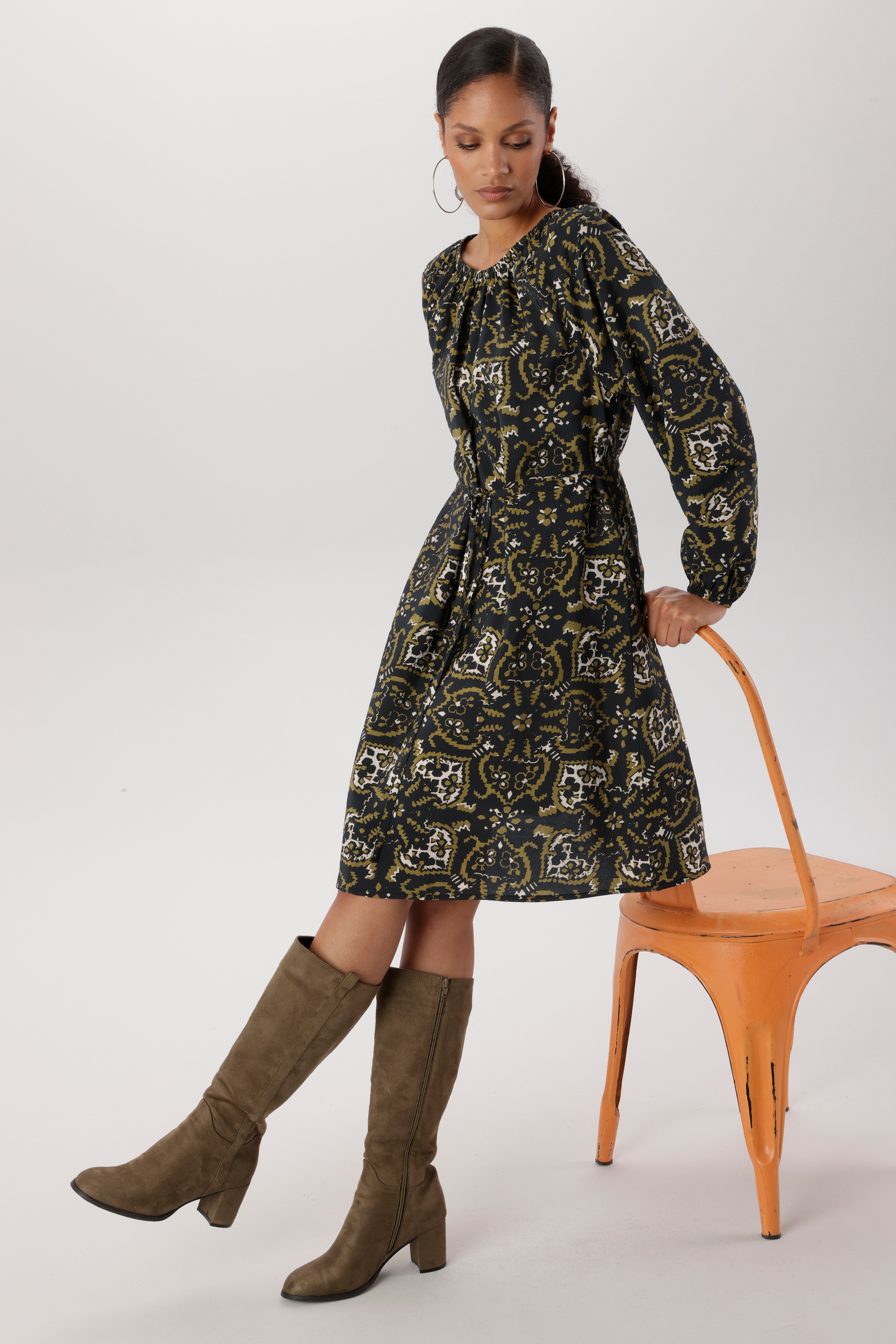 Aniston SELECTED Blusenkleid 2 tlg. mit elastischen Gummizug am Ausschnitt - NEUE KOLLEKTION
