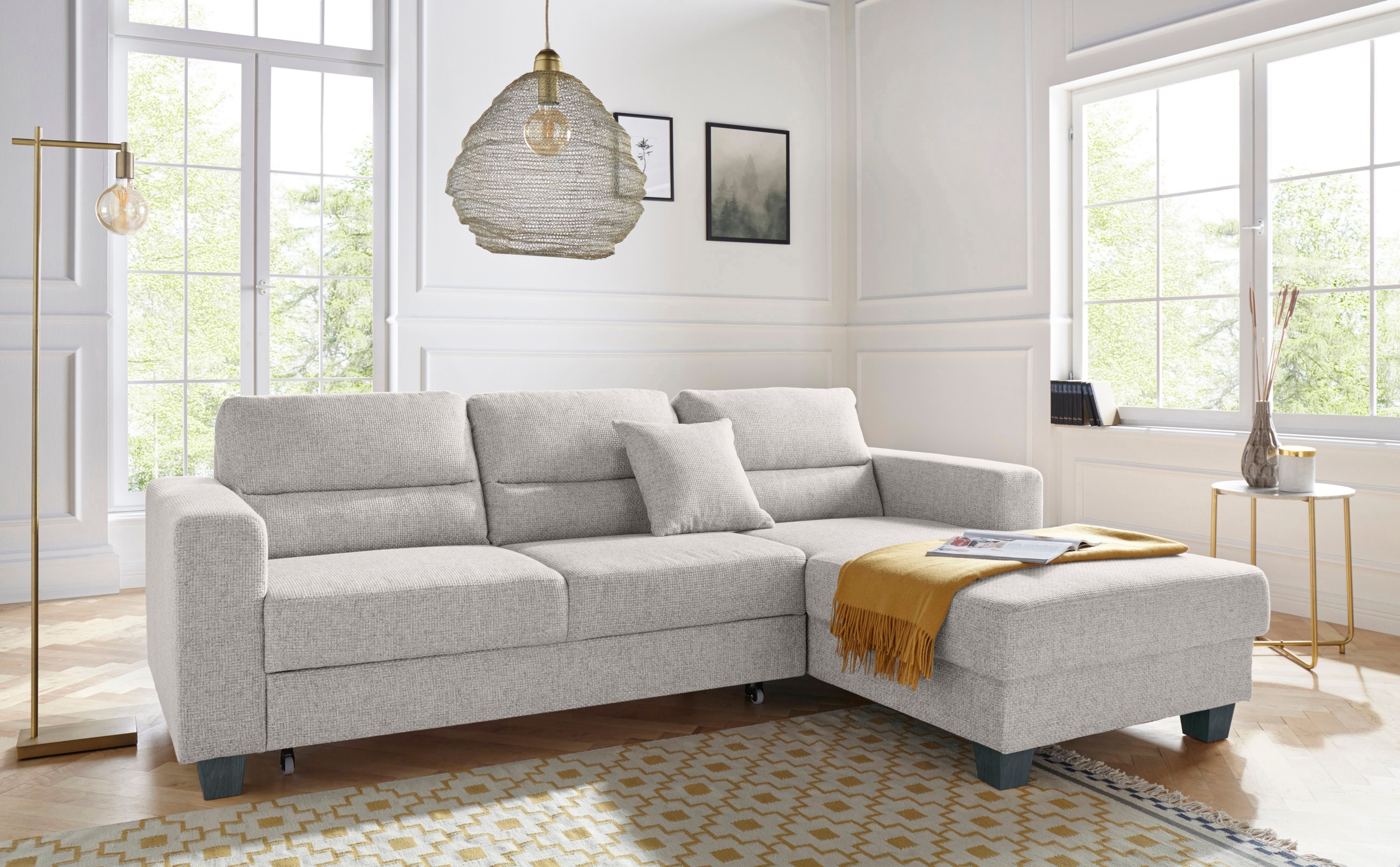 TRENDMANUFAKTUR Ecksofa »Chamber, zeitlos und modern, hoher Sitzkomfort, L- günstig online kaufen
