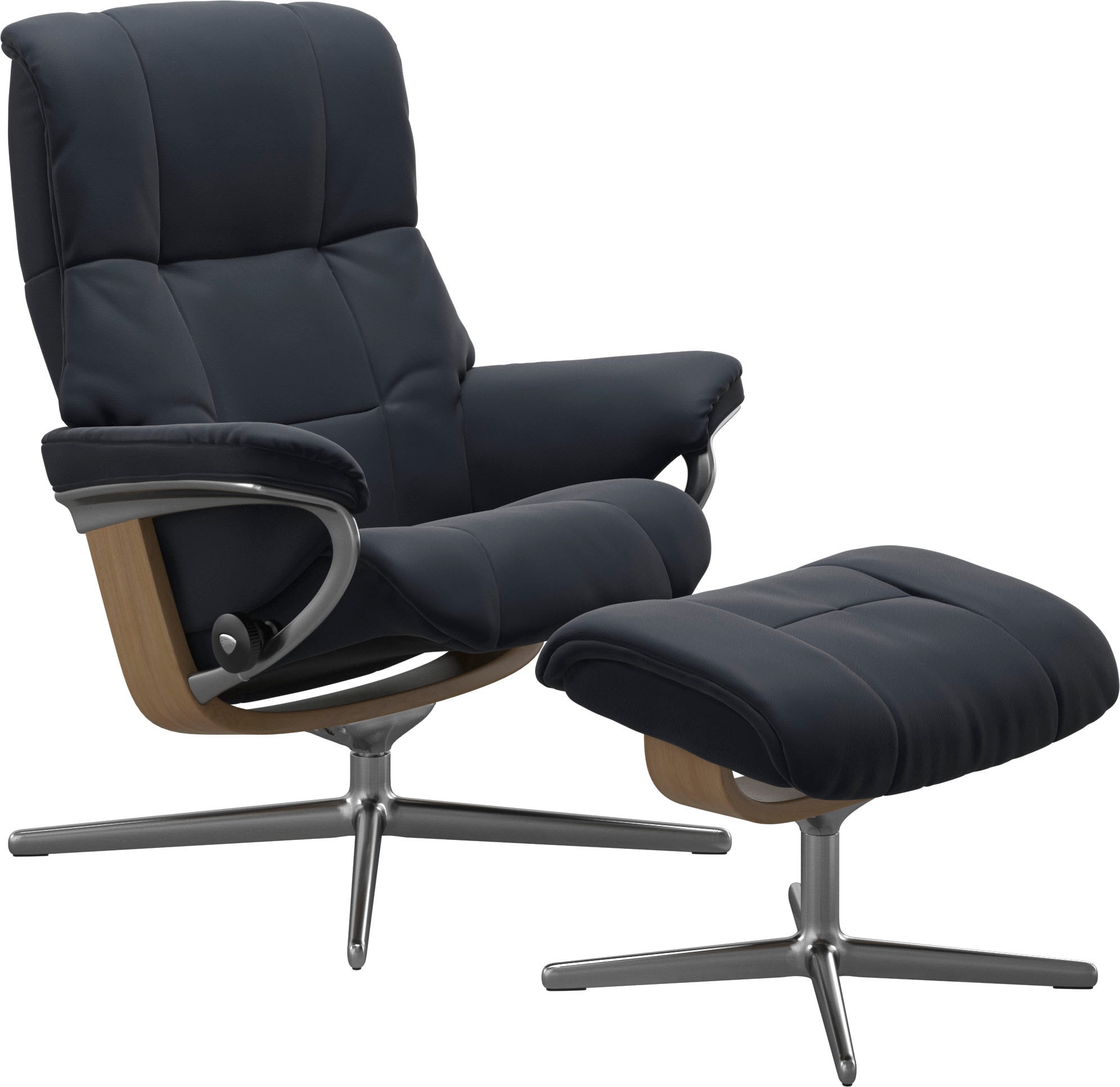 Stressless® Relaxsessel »Mayfair«, (Set, Relaxsessel mit Hocker), mit Hocker, mit Cross Base, Größe S, M & L, Holzakzent Eiche