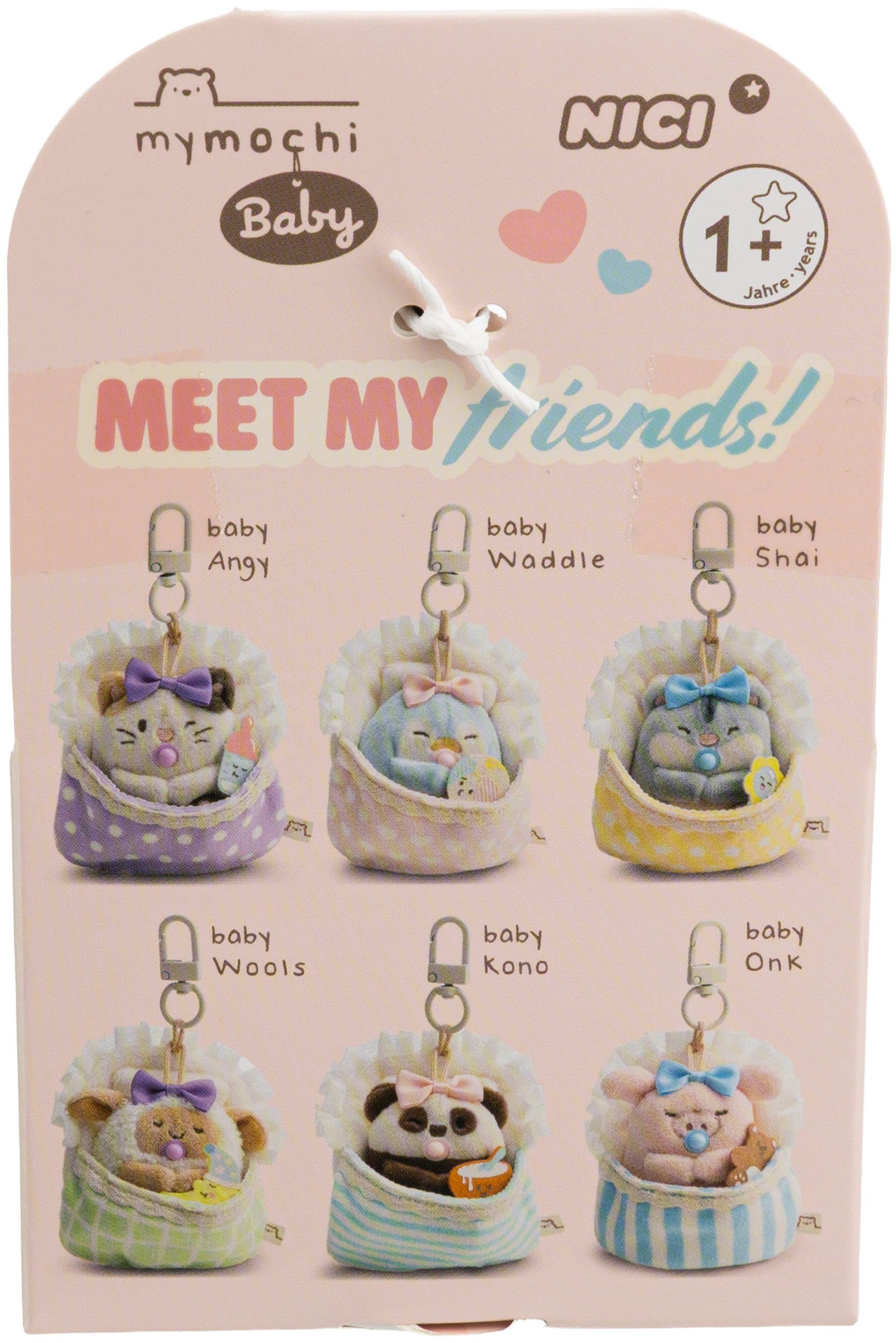Nici Kuscheltier »mymochi, Set Pinguin Waddle 7cm mit Ball & Bettchen mit Karabiner« in Geschenkbox