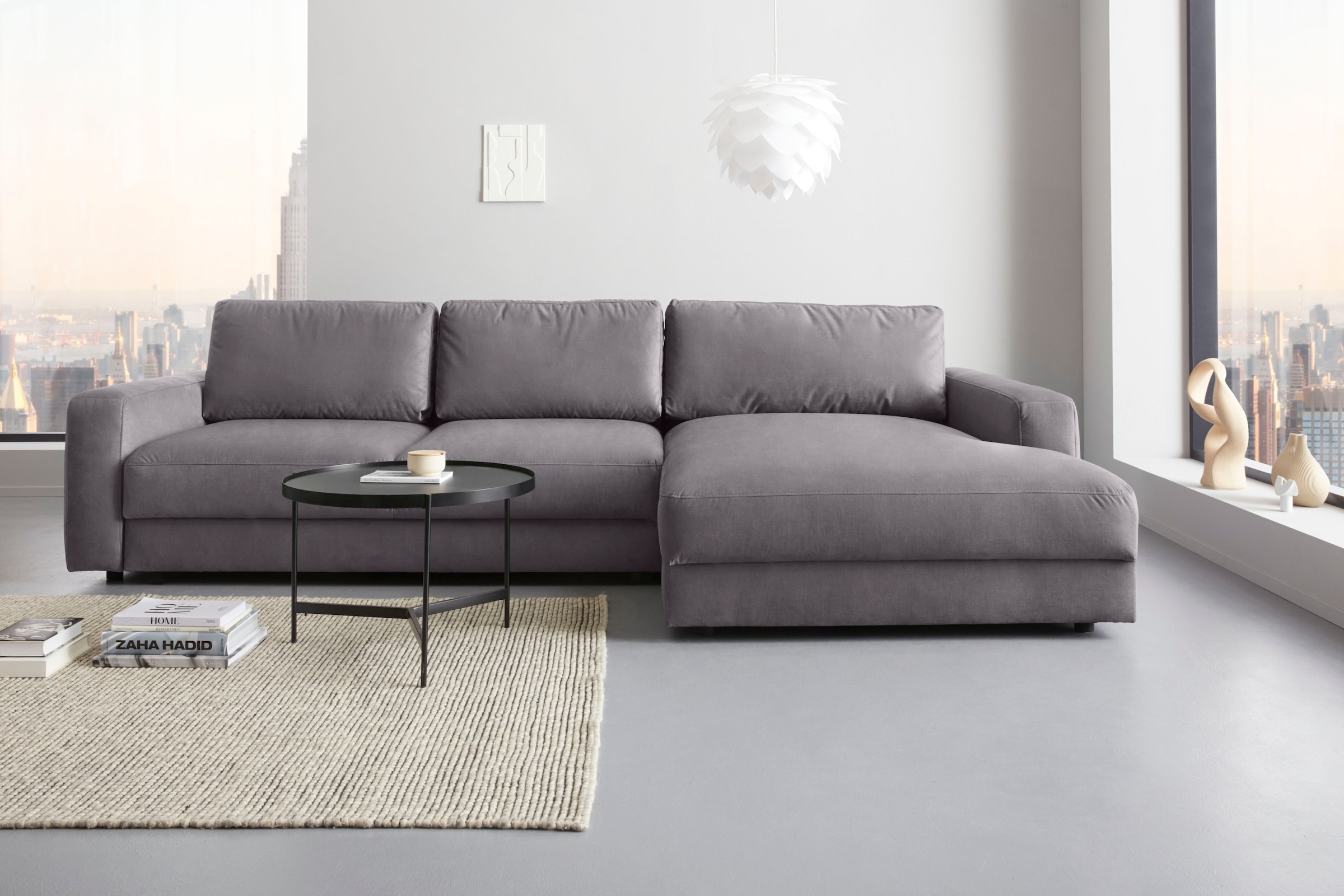 Places of Style Ecksofa "Bloomfield, L-Form", extra tiefe Sitzfläche, wahlw günstig online kaufen