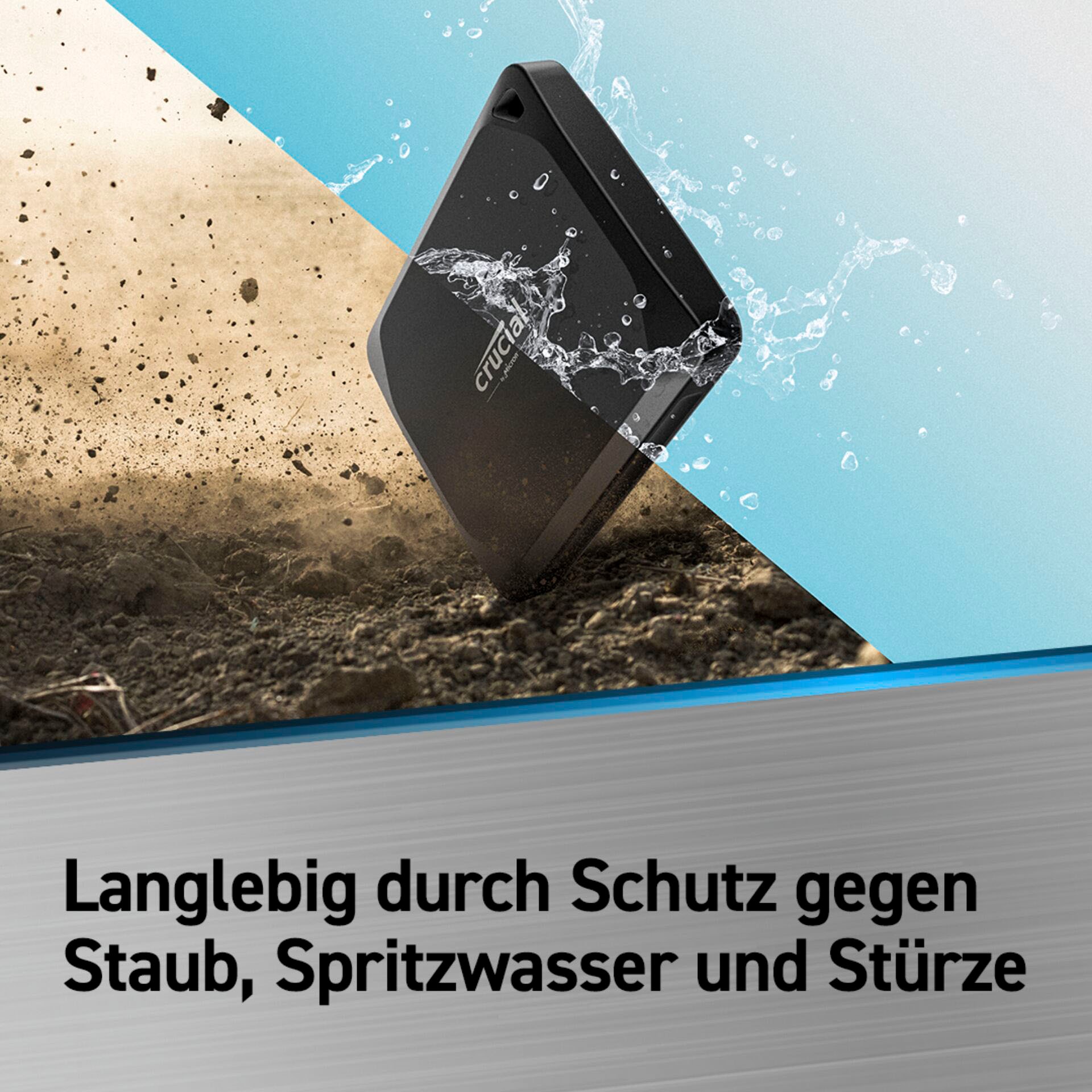 Crucial externe SSD »X10 Pro 4TB« 4 TB Anschluss USB Typ-A,3.2 Gen 2 (3.1 Gen 2) | USB Typ-C,3.2 Gen 2 (3.1 Gen 2)