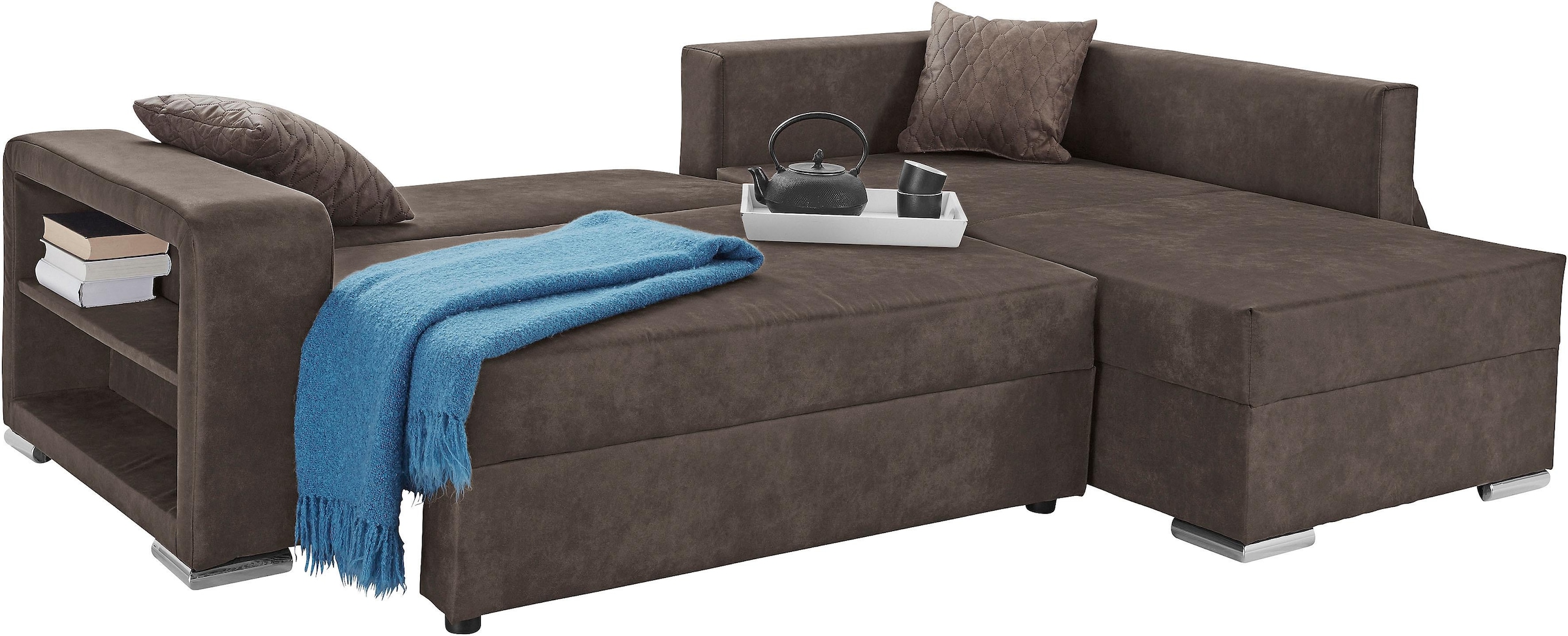 COLLECTION AB Ecksofa »John L-Form«, inklusive Bettfunktion und Bettkasten