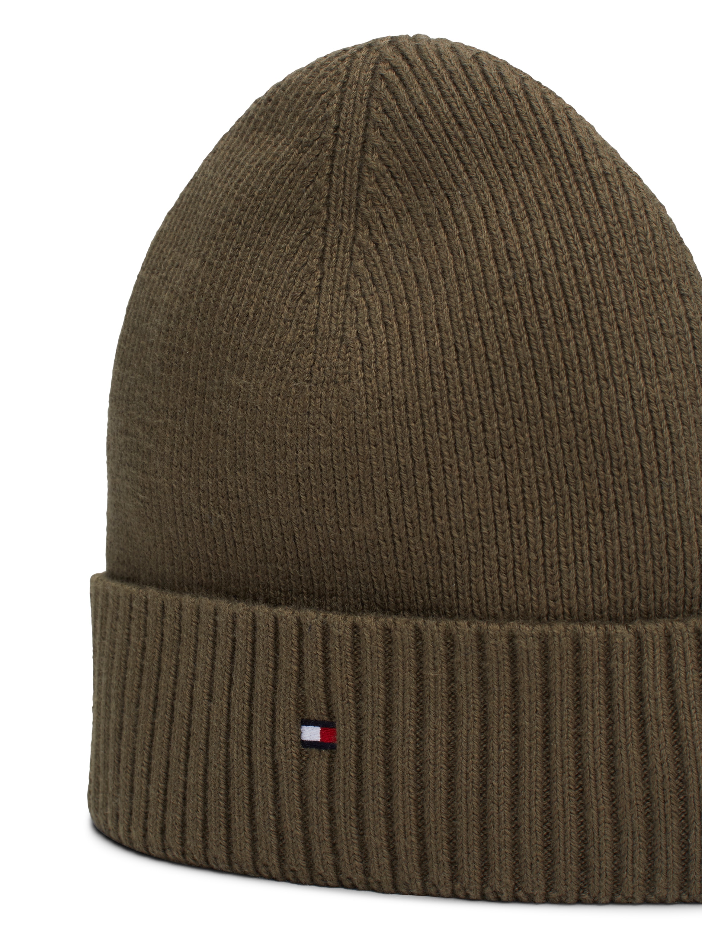 Tommy Hilfiger Strickmütze »TH FLAG PIMA COTTON BEANIE«, mit Logostickerei