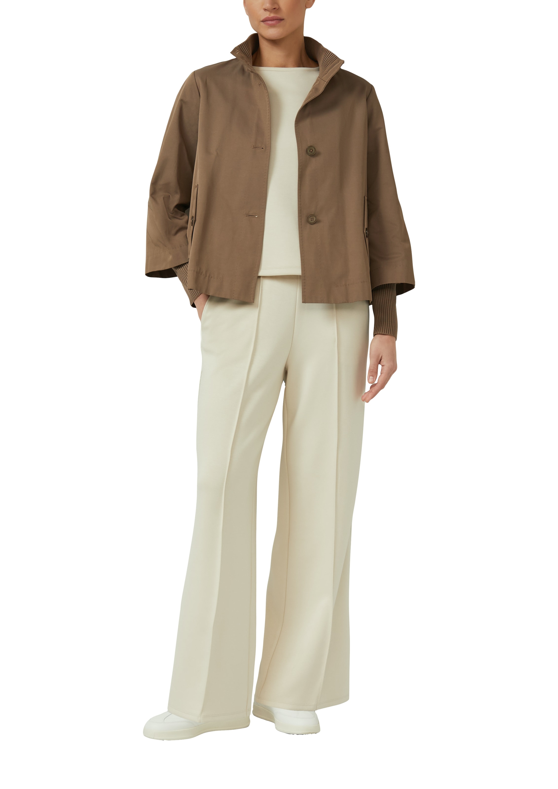 s.Oliver BLACK LABEL Kurzjacke ohne Kapuze mit Stehkragen und Knopfleise