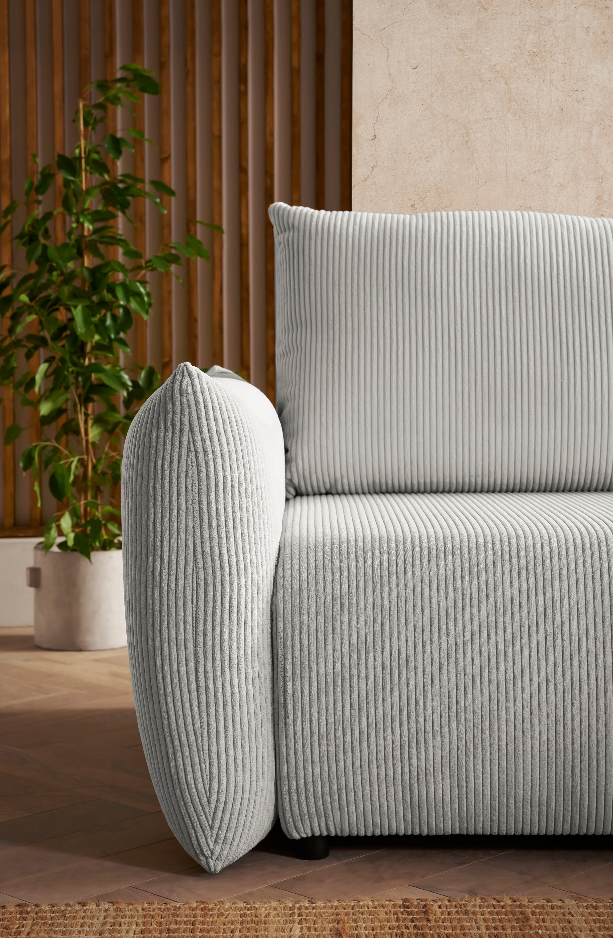 INOSIGN Ecksofa »MAVAS Schlafsofa mit Bettkasten, L-Form,«, ca.257/127cm (Liegefläche 212/145 cm), Cord, Chenille, Struktur