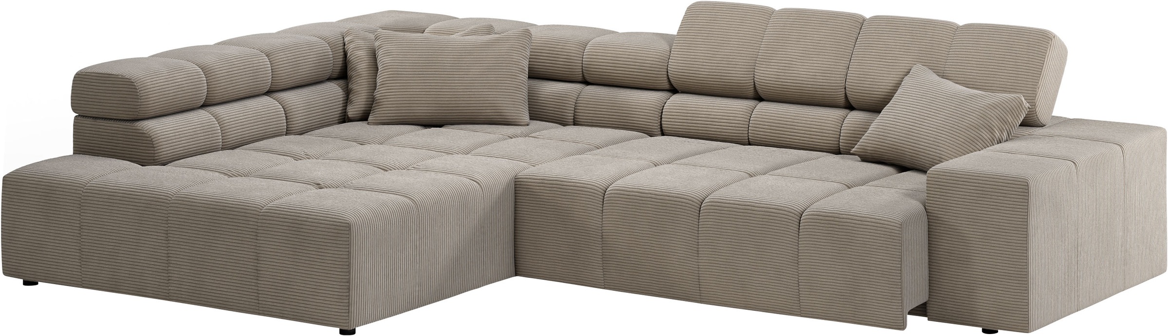 INOSIGN Ecksofa »Ancona incl. Kopfteilverstellung, OTTOs Choice, Breite 319cm, L-Form«, wahlweise motorische Sitztiefenverstellung, auch in Cord + Easy Care